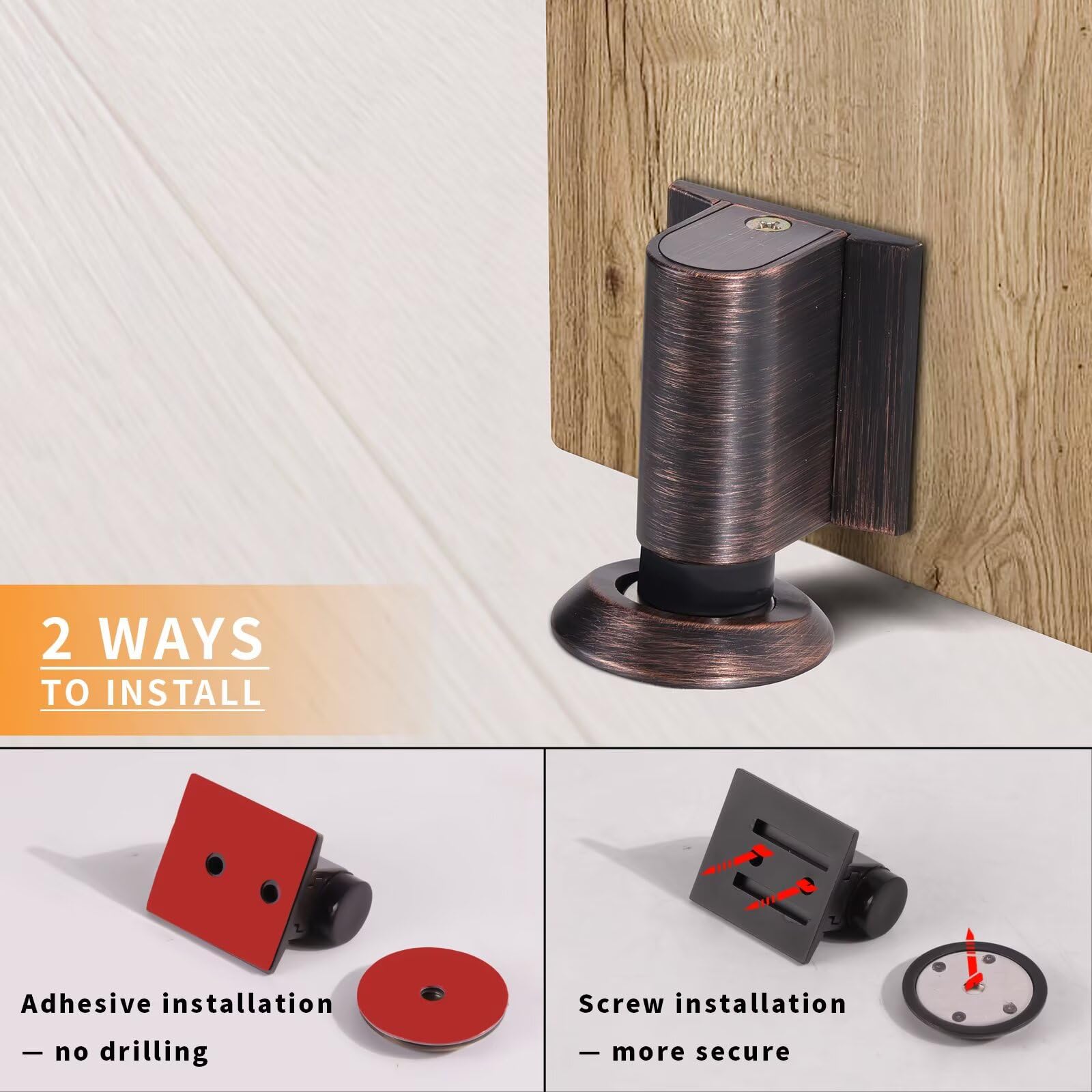 Magnetic Door Stoppers for Bottom of Door (2 Count)