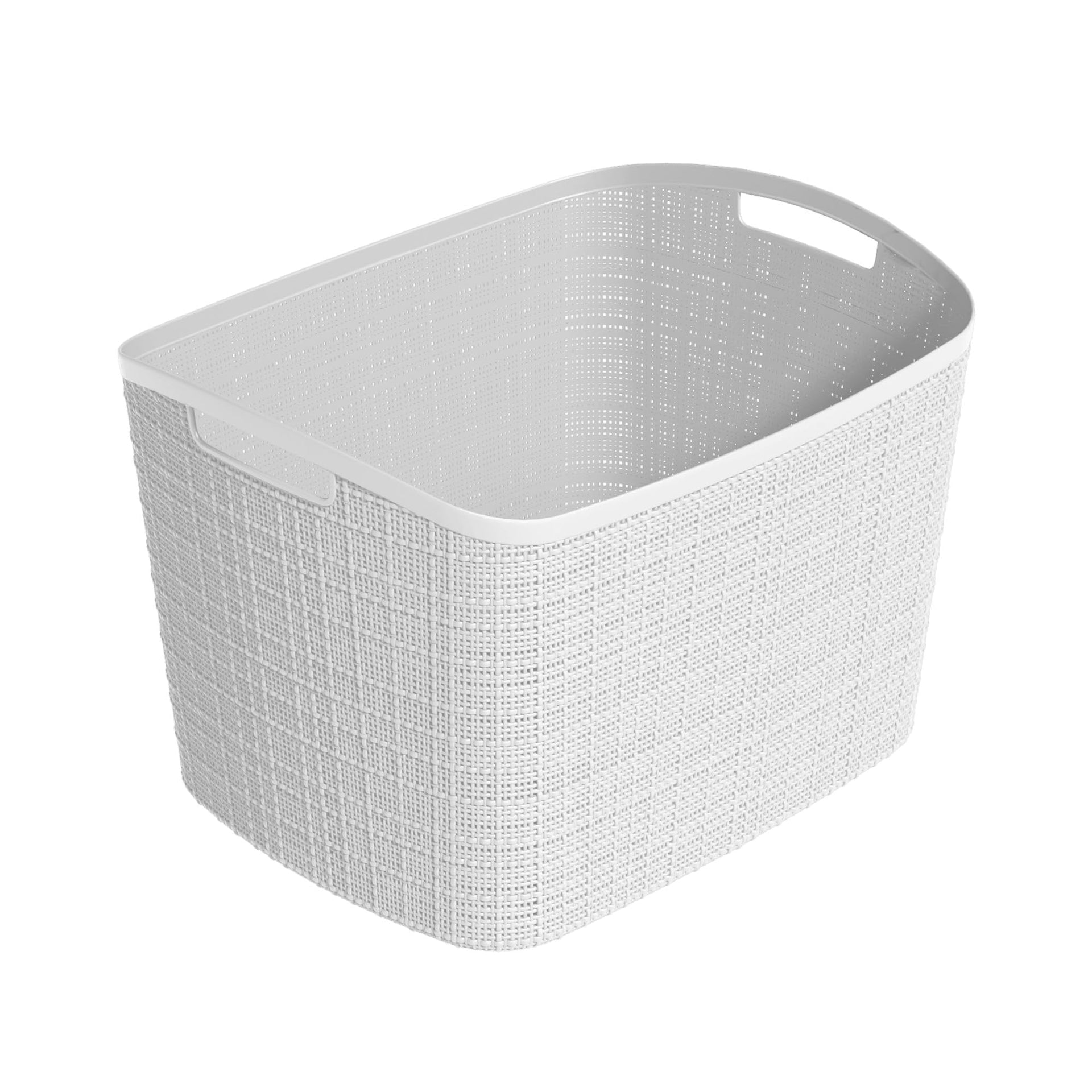 Set of 2 XL 30.5L Jute Decorative Plastic Organization and Storage Baskets (2 Count)