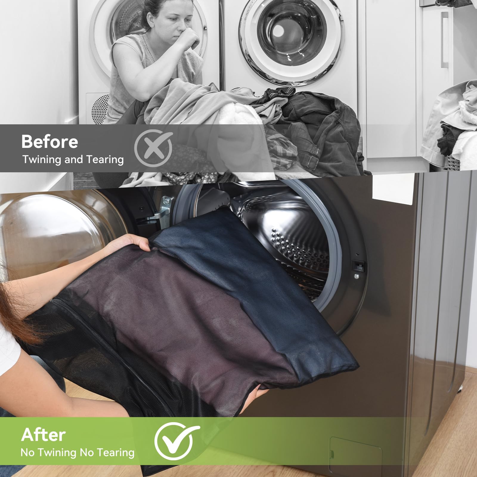 2 Pack Durable Mesh Laundry Bags for Delicates 12x16 Inches (2 Count)
