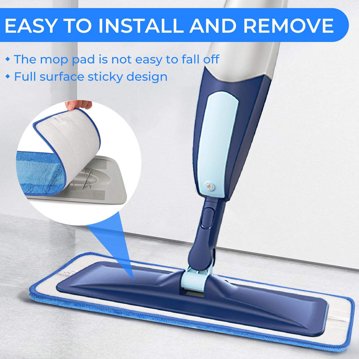 3 Pack Microfiber Cleaning Pads are Compatible with Bona Mop (3 Count)