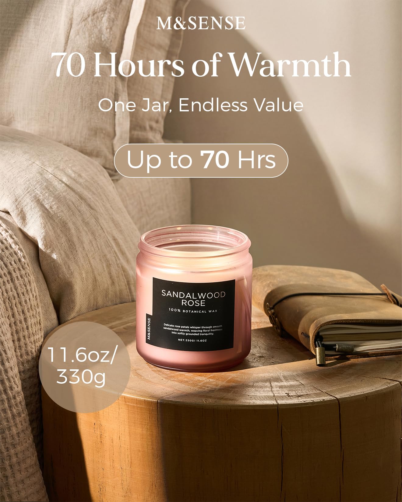 Sandalwood Rose Scented Candles (11.6 Ounce)