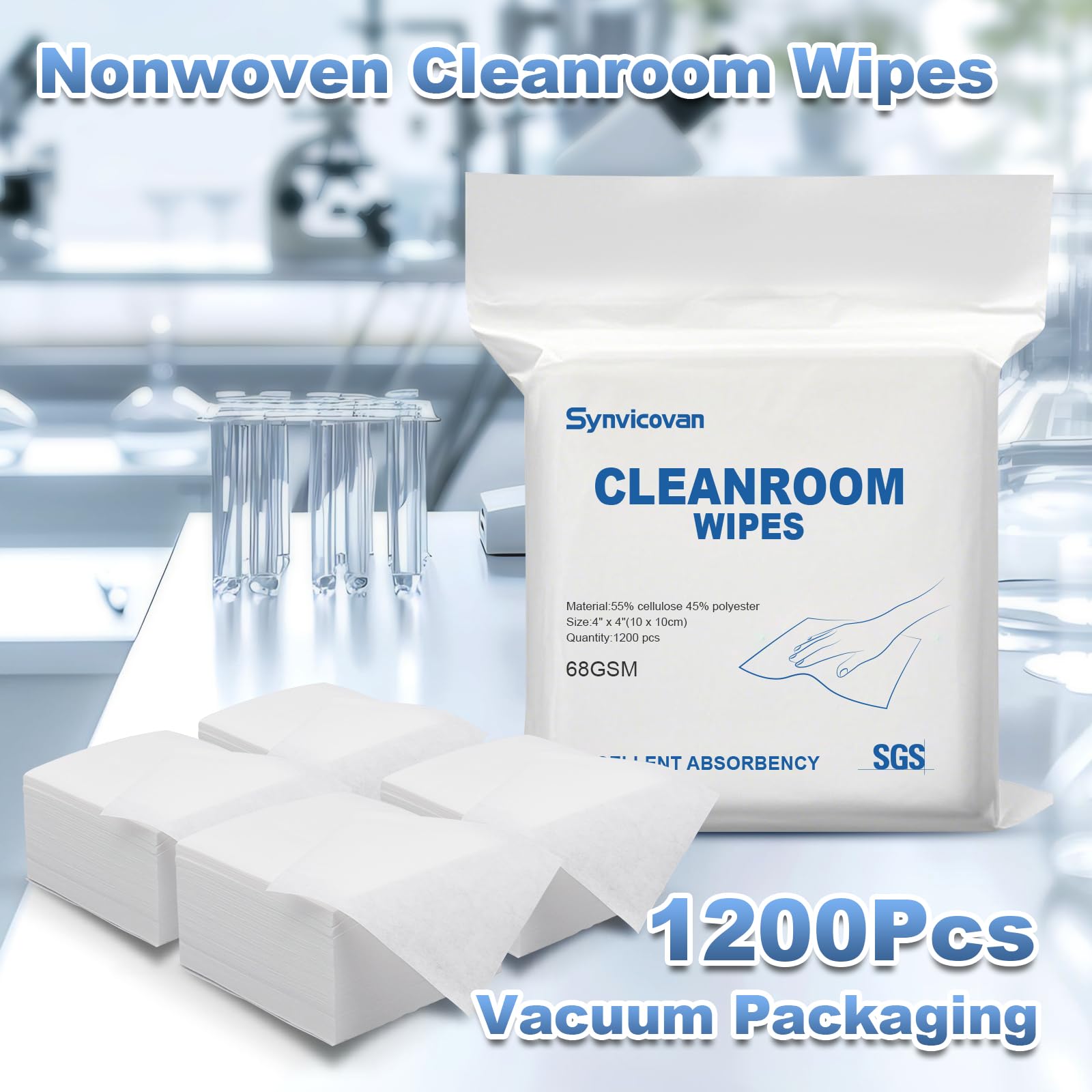 Cleanroom Wipes 4"x4" (1200 Count)