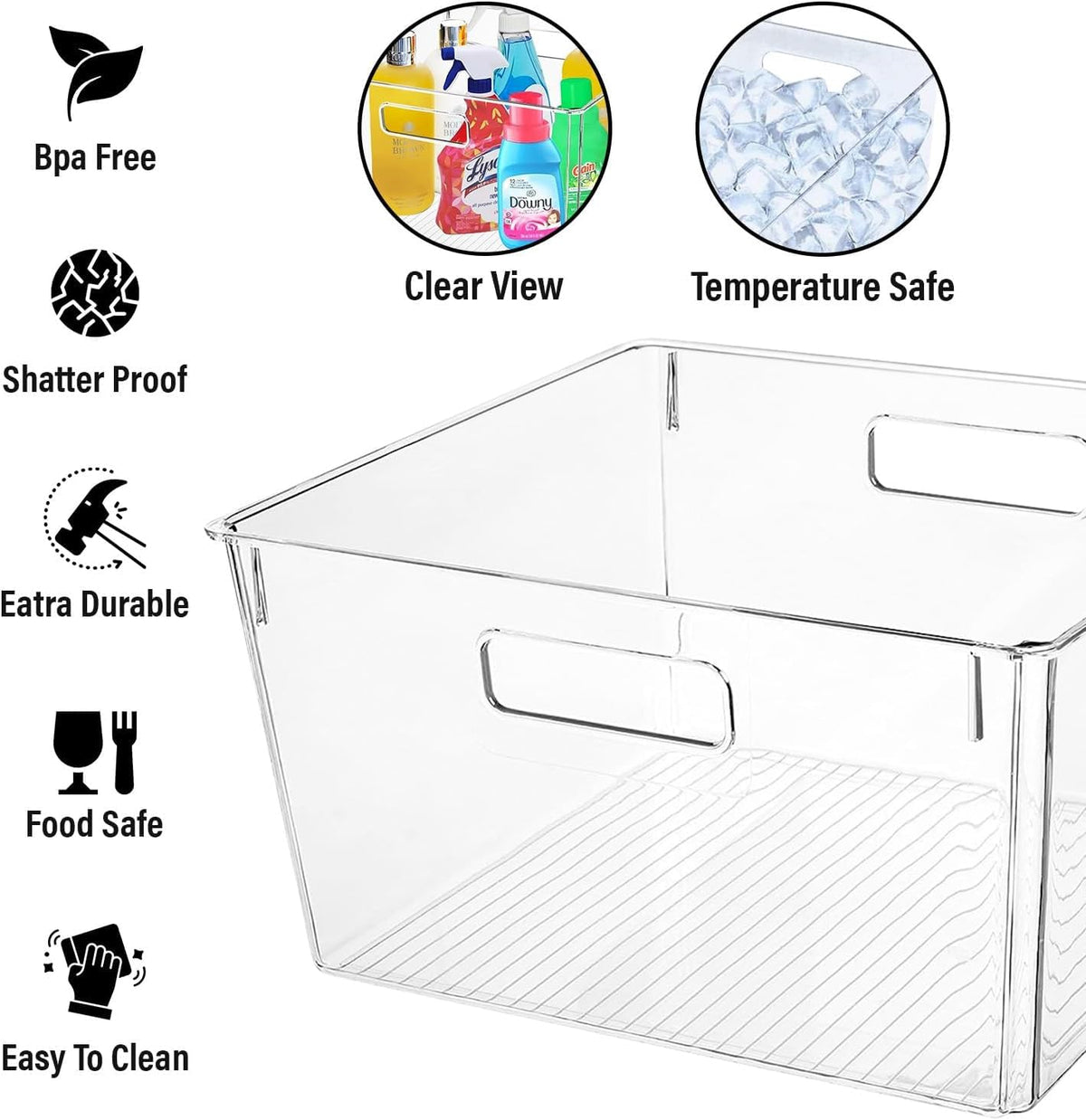 Clear Extra Large Plastic Storage Bins (8 Count)