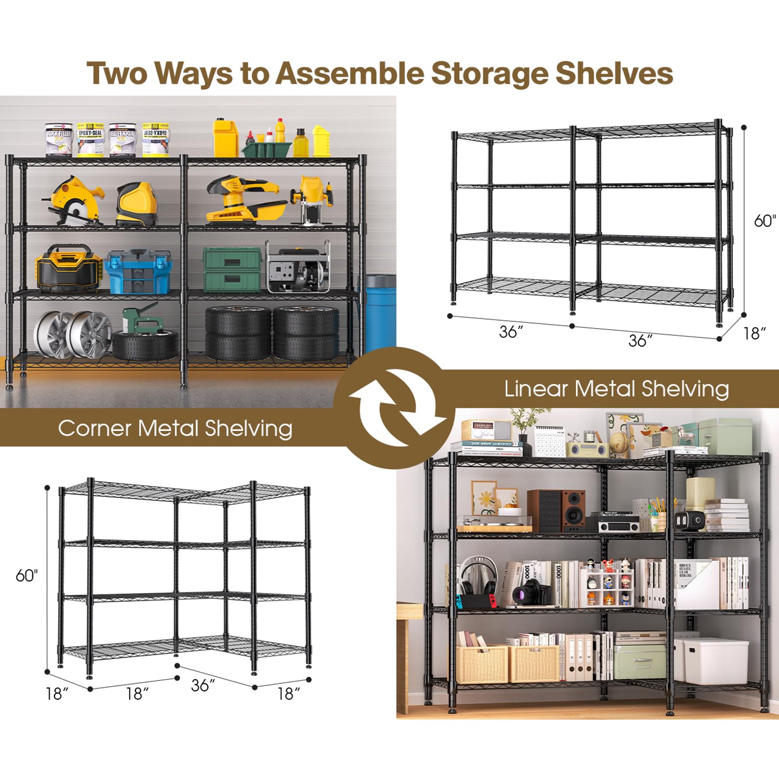 4 Tier Metal Shelving