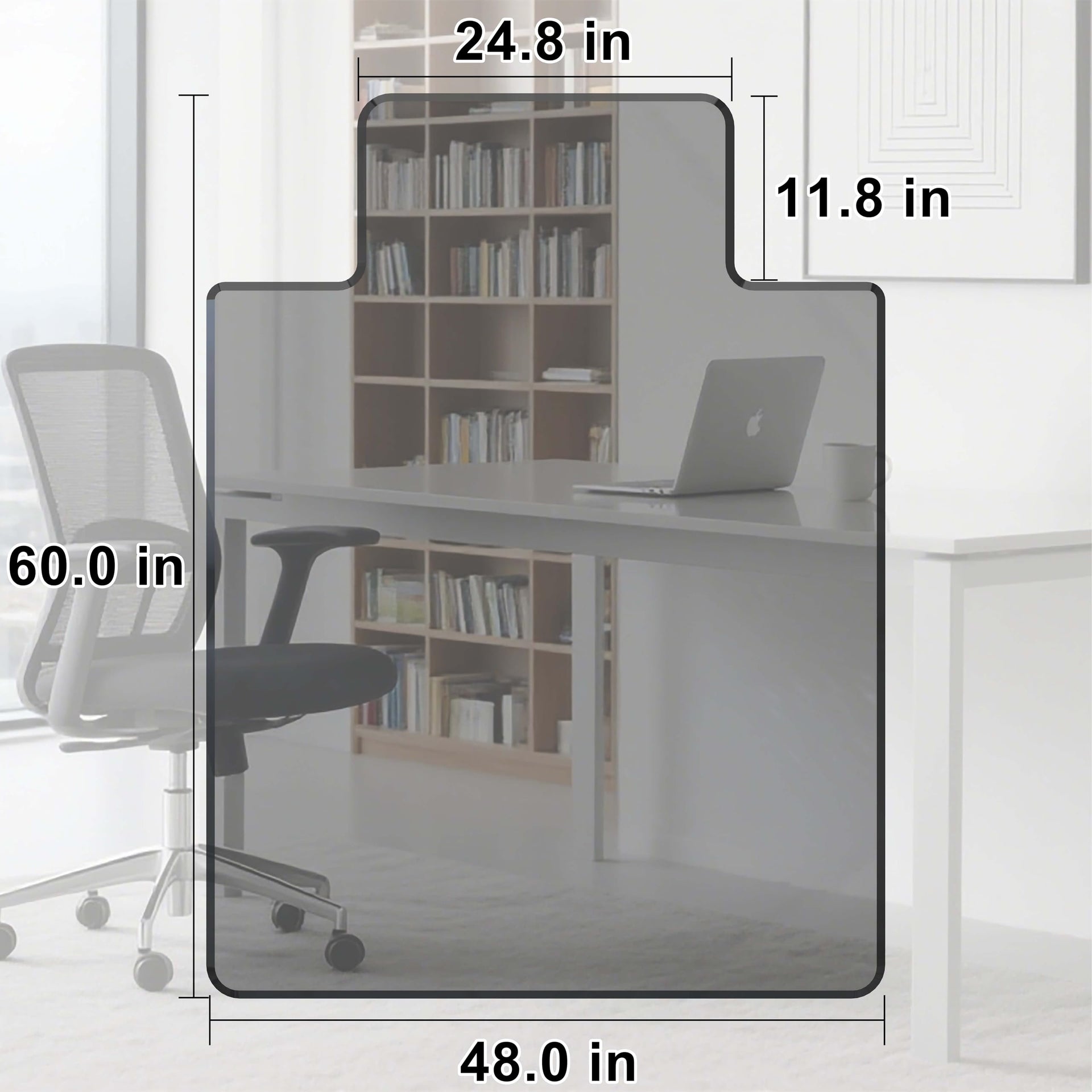 Beveled Edge Office Chair Mat for Carpet or Hardwood Floor