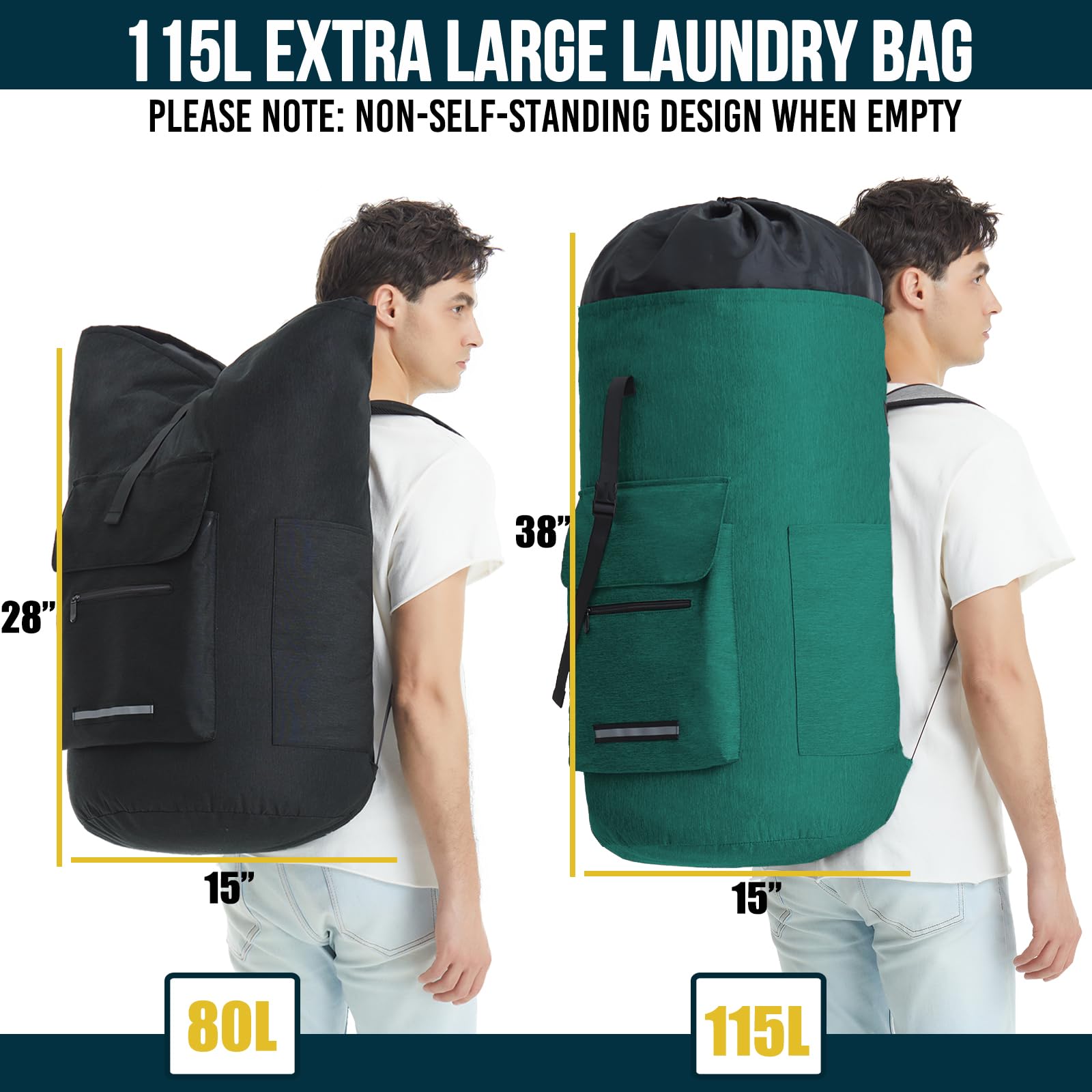 Laundry Backpack with Shoulder Straps