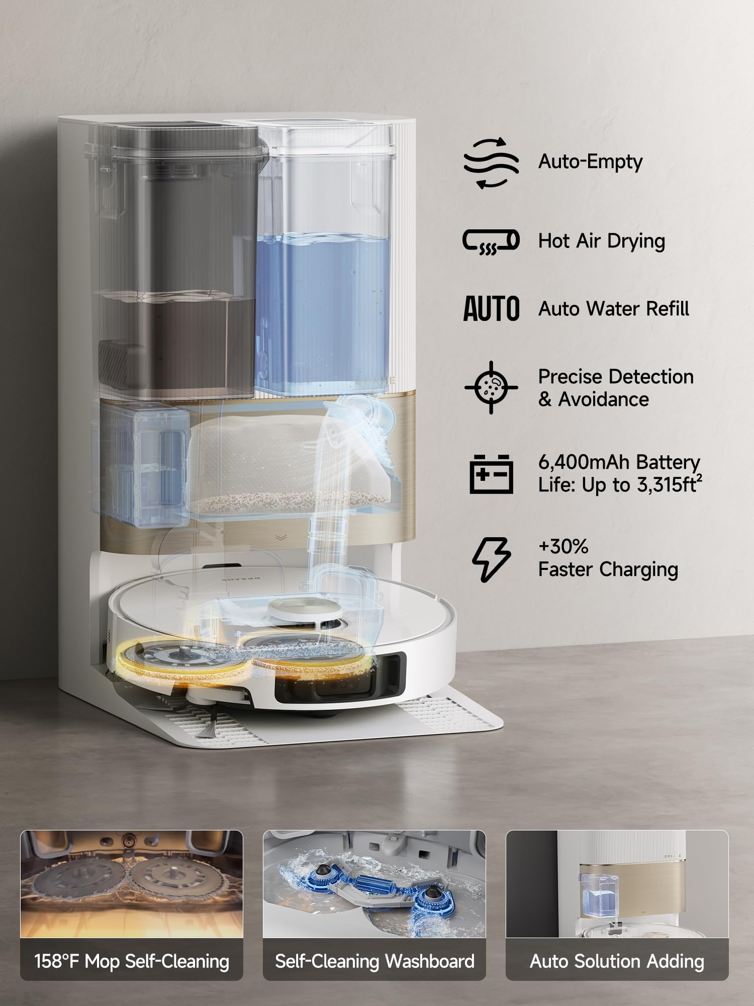 X40 Ultra Robotic Vacuum with Removable & Liftable Mop