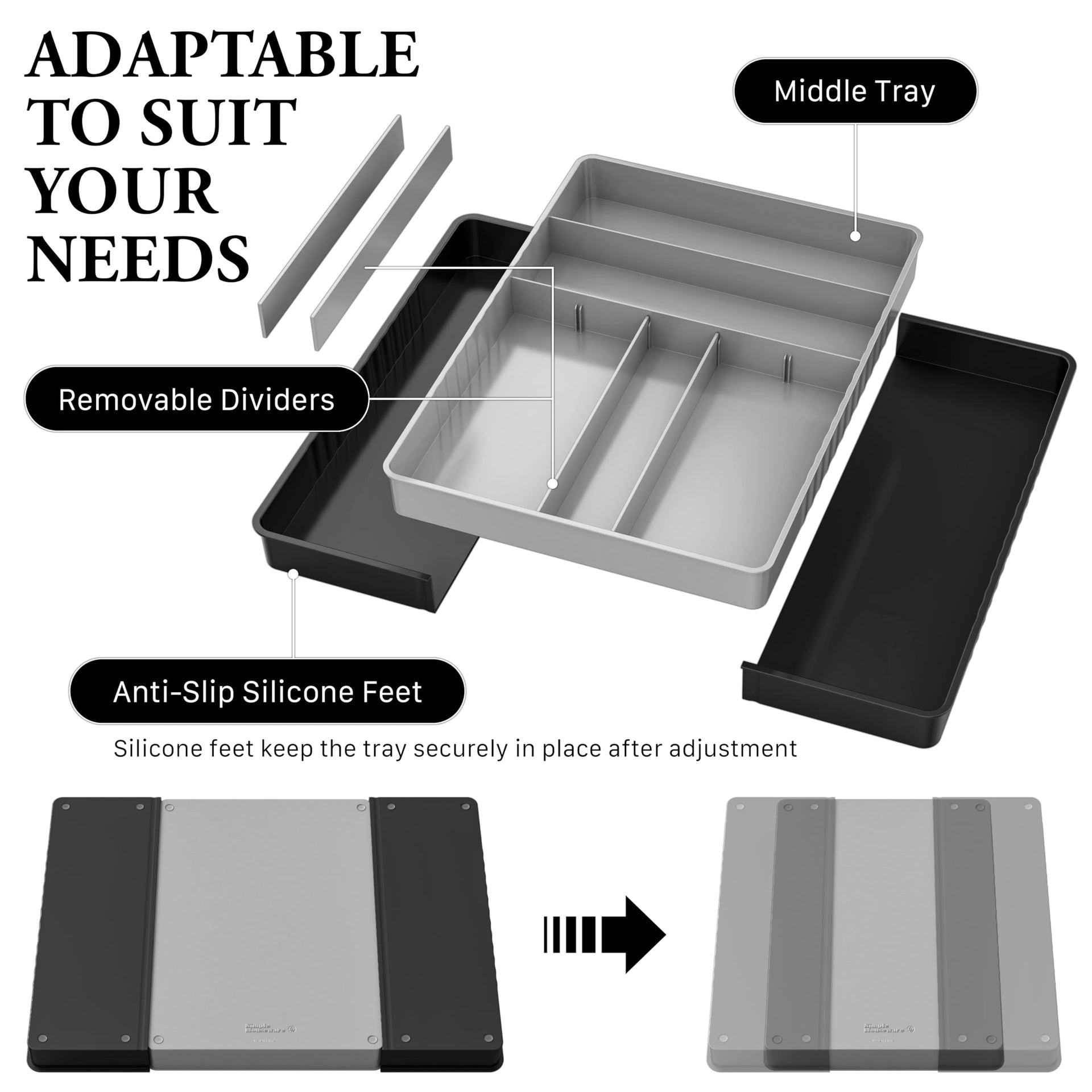 Expandable Kitchen Drawer Flatware Organizer