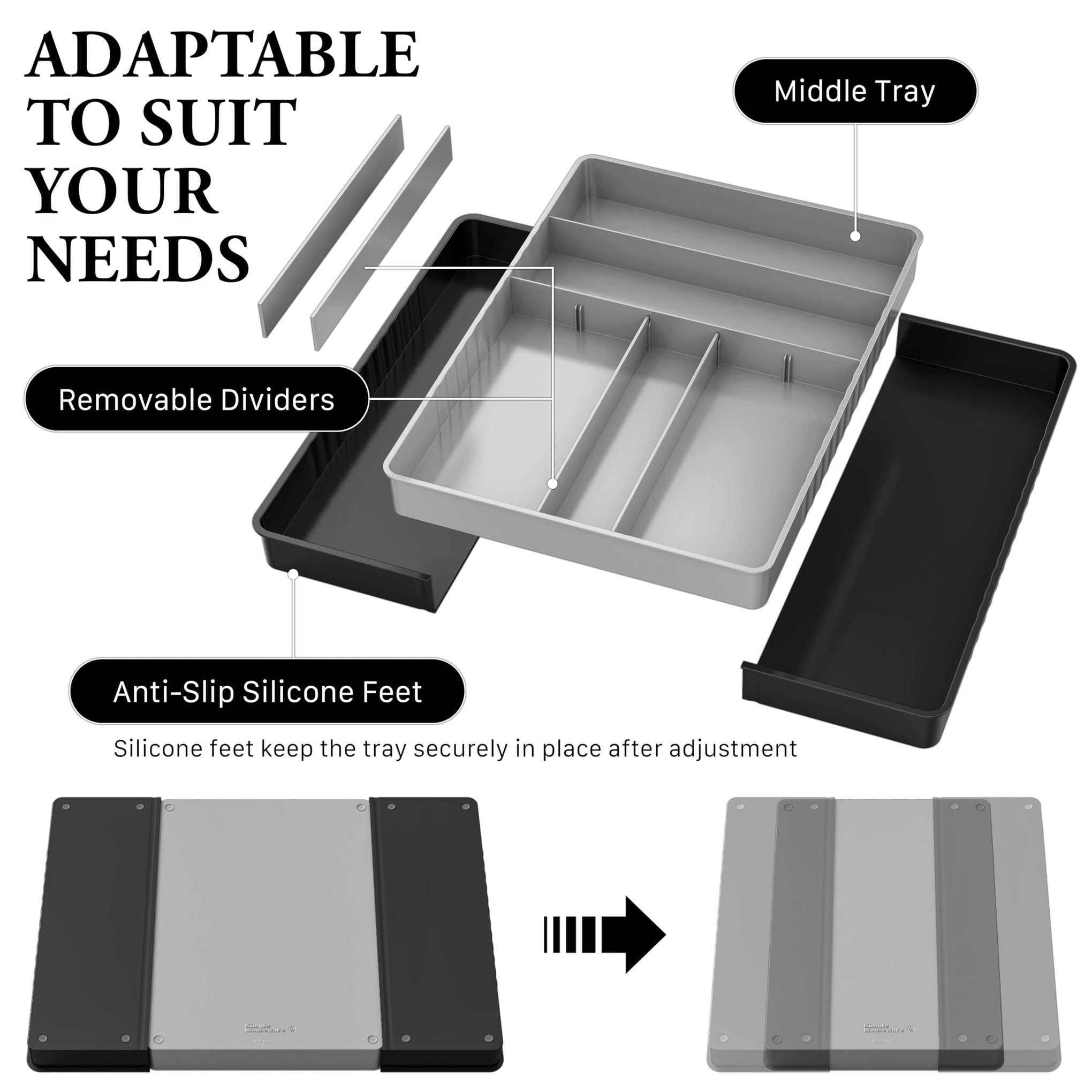 Expandable Kitchen Drawer Flatware Organizer