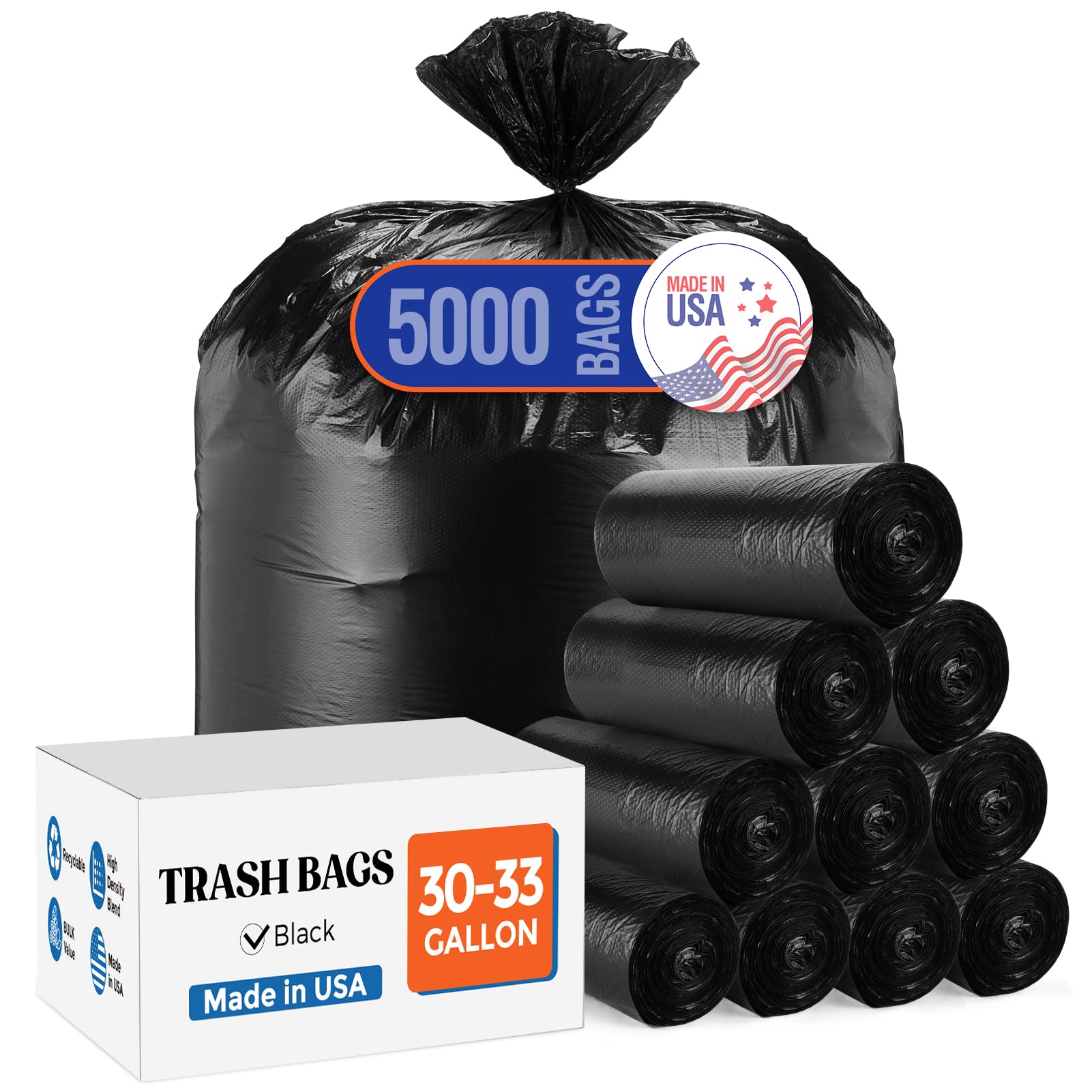 30 33 Gallon Trash Bags (5000 Count)