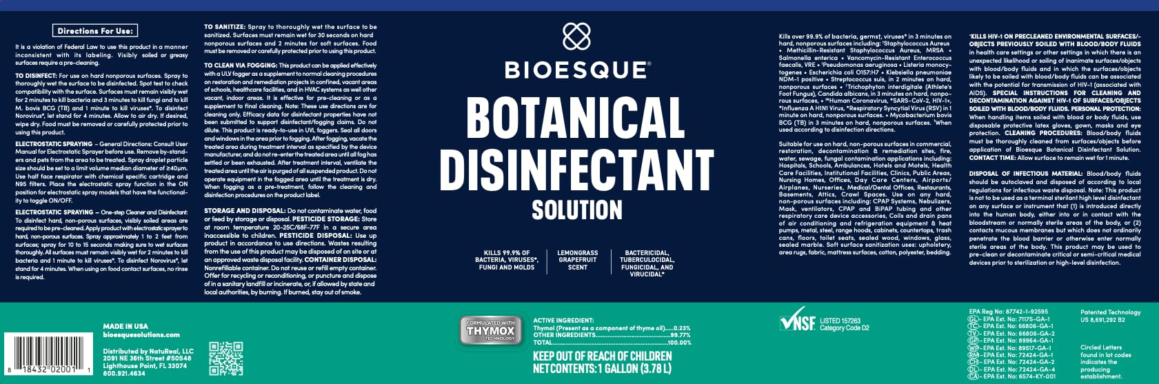 Botanical Disinfectant Solution (128 FL Oz)