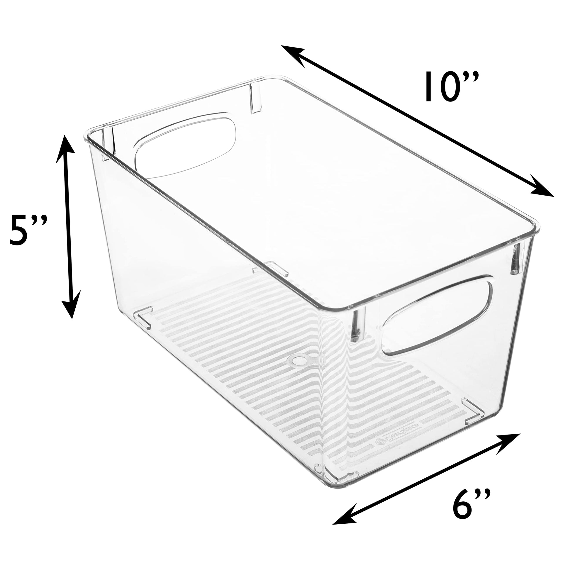 Clear Plastic Storage Bins (4 Count)