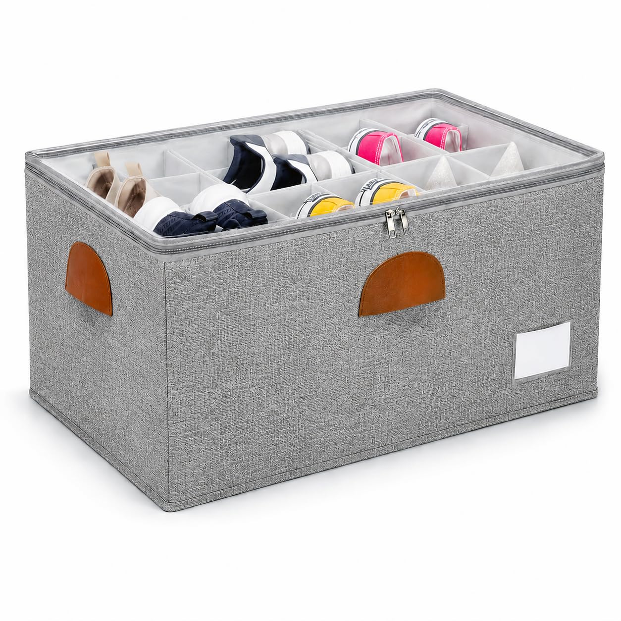 1 Pack Shoe Organizer for Closet with Adjustable Divider Shoe Storage Box