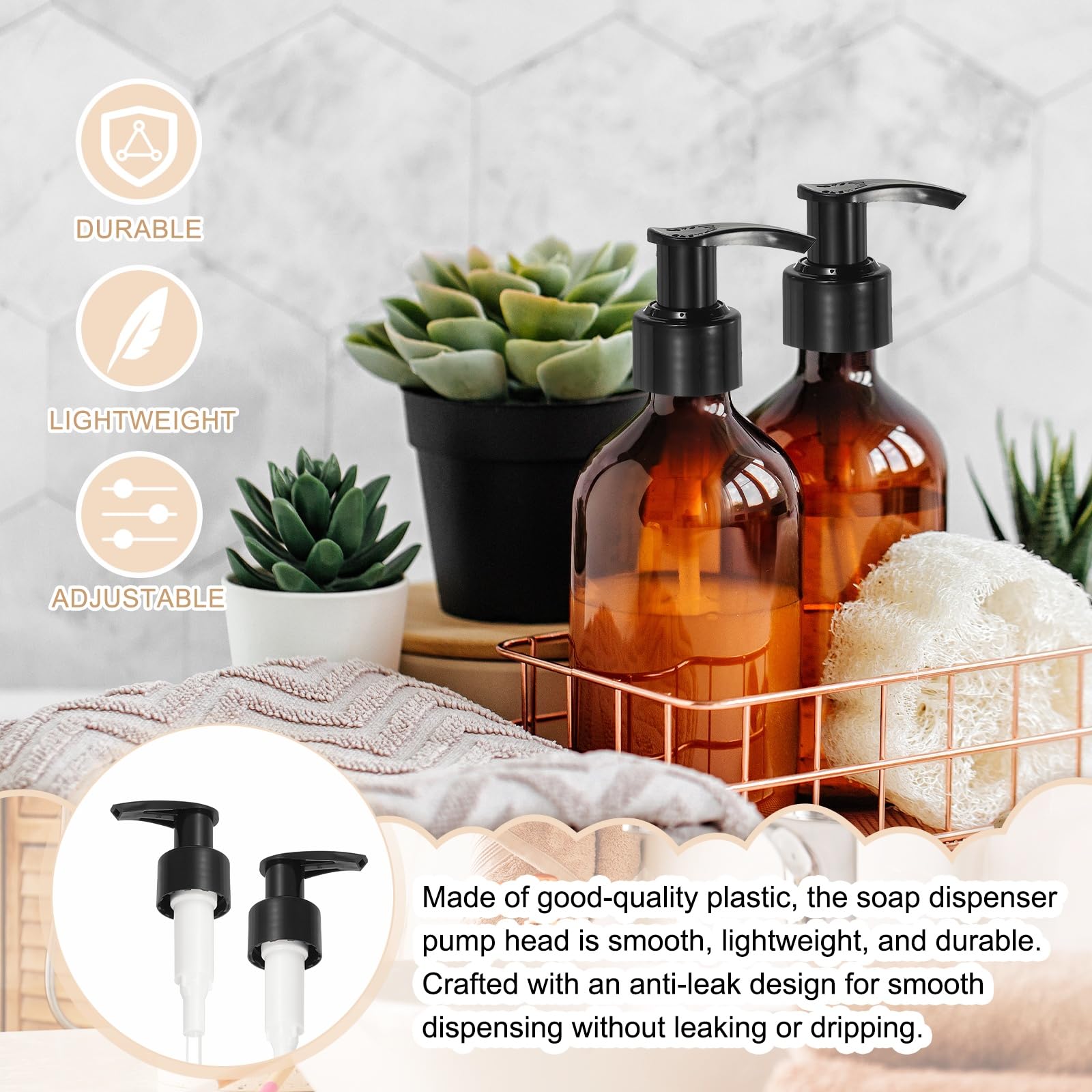 12Pcs Soap Dispenser Pump Head for Standard 24 (12 Count)
