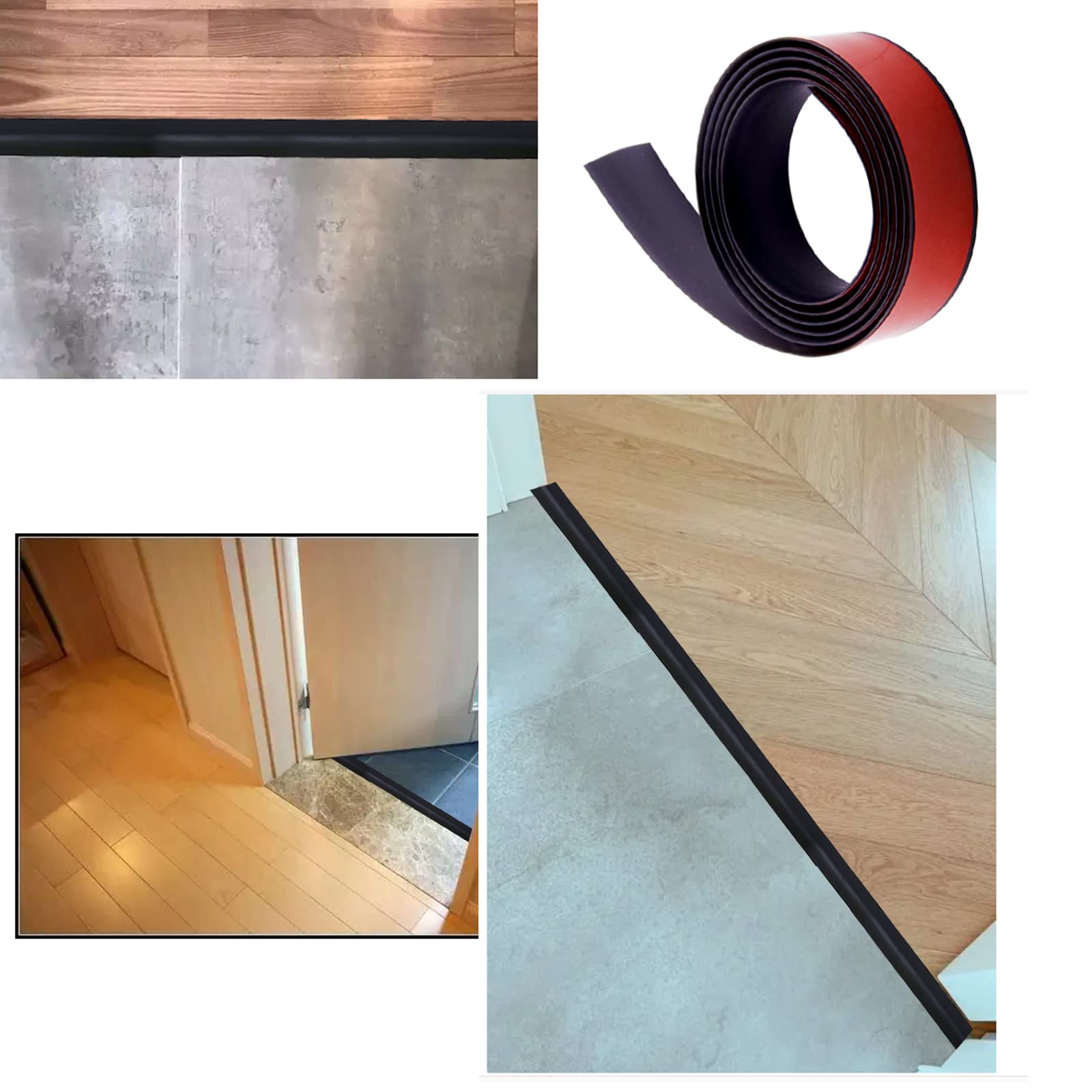 Floor Door Flat Transition Strip & Self Adhesive Floor Vinyl Floor Edge Trim Laminate Floor Gap Covering Joining Strip
