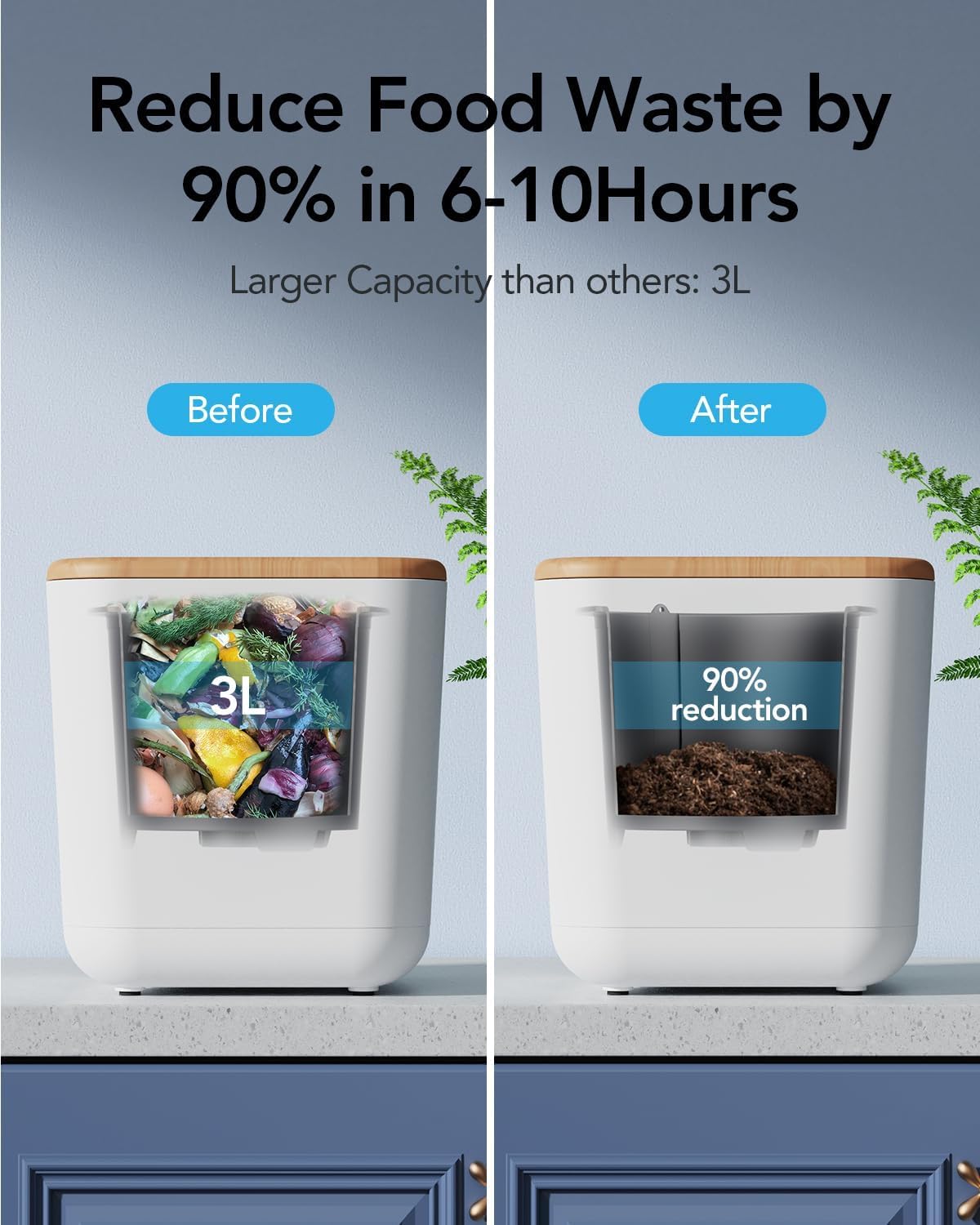 Odor Absorbing Filter Refills for Smart Waste Kitchen Composter