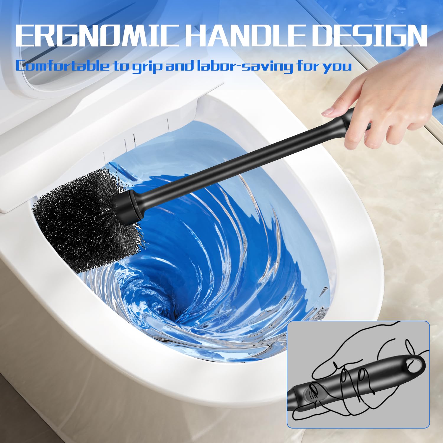 4 Pack Toilet Brush and Holder (4 Count)