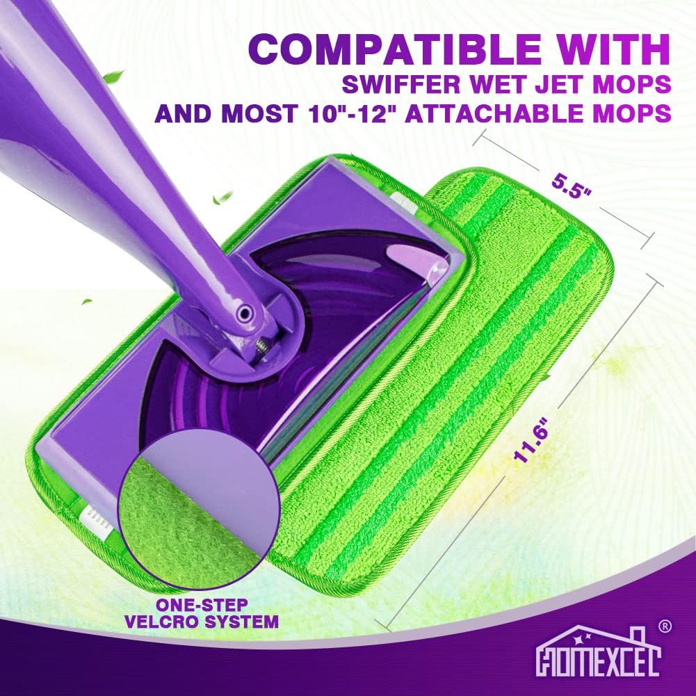 Microfiber Mop Pads Compatible with Swiffer Wet Jet (8 Count)