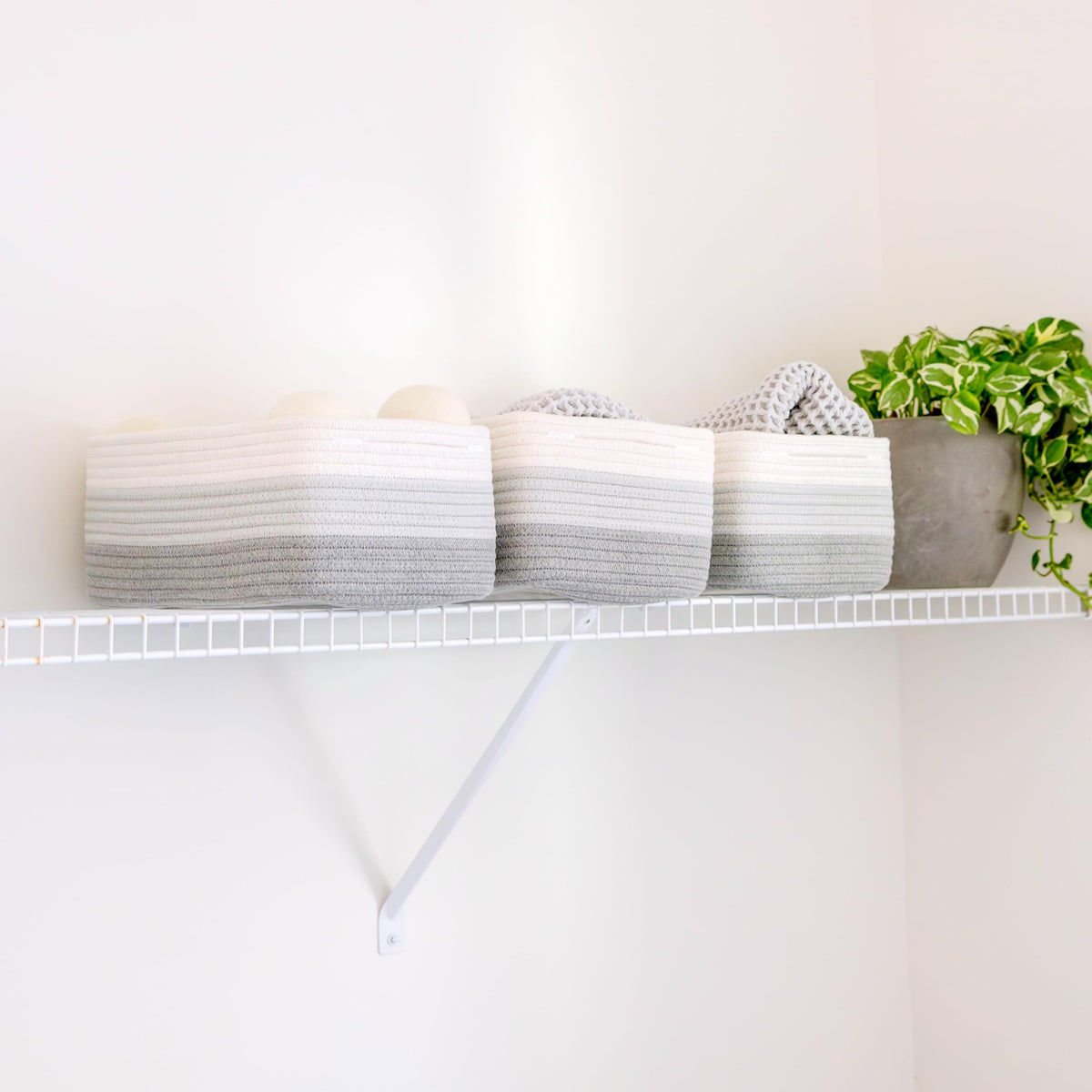 13.5”x8.5”x5.5” Rectangle Storage Baskets for Shelves 3 Pack (3 Count)