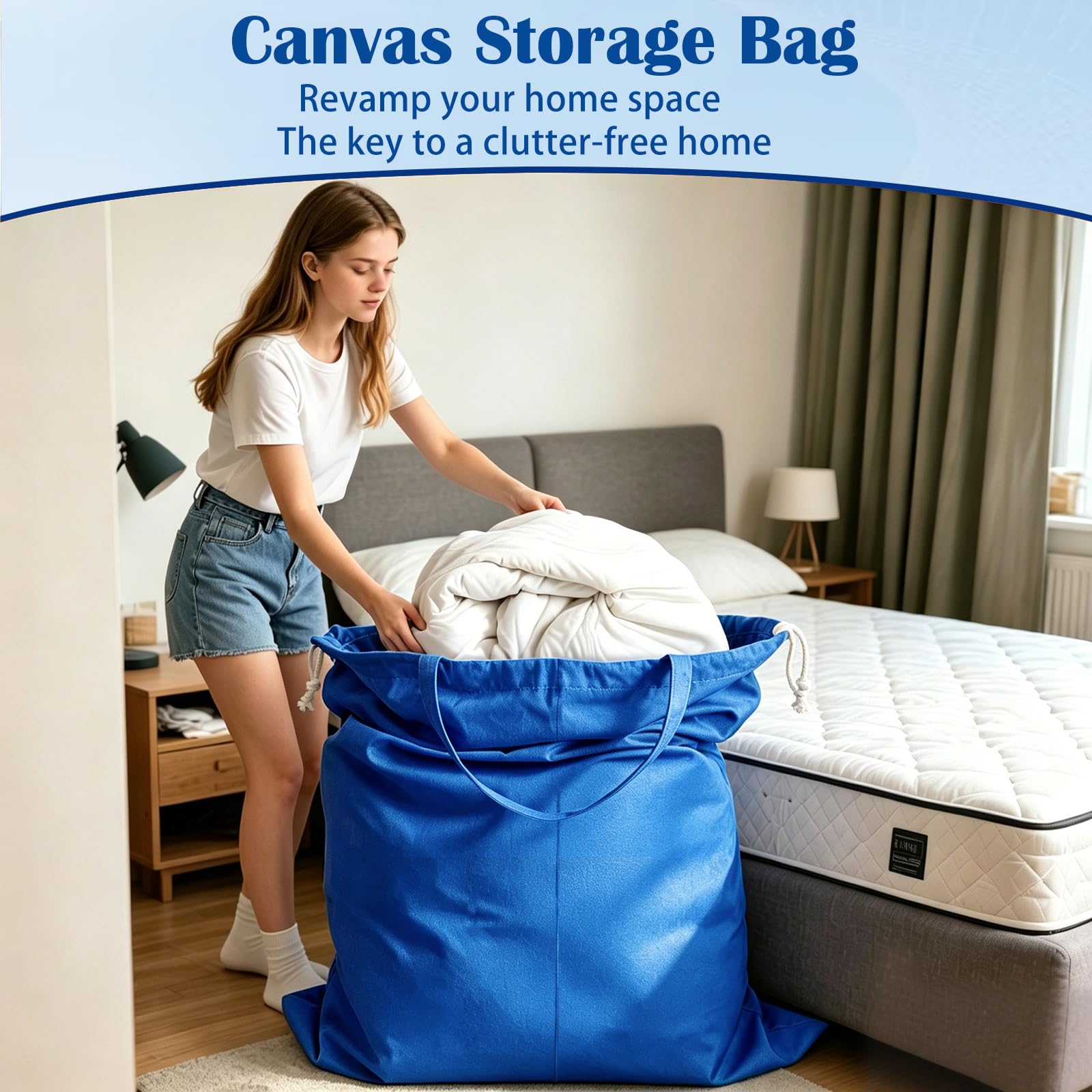 Laundry Bag with Handles & Drawstring Closure