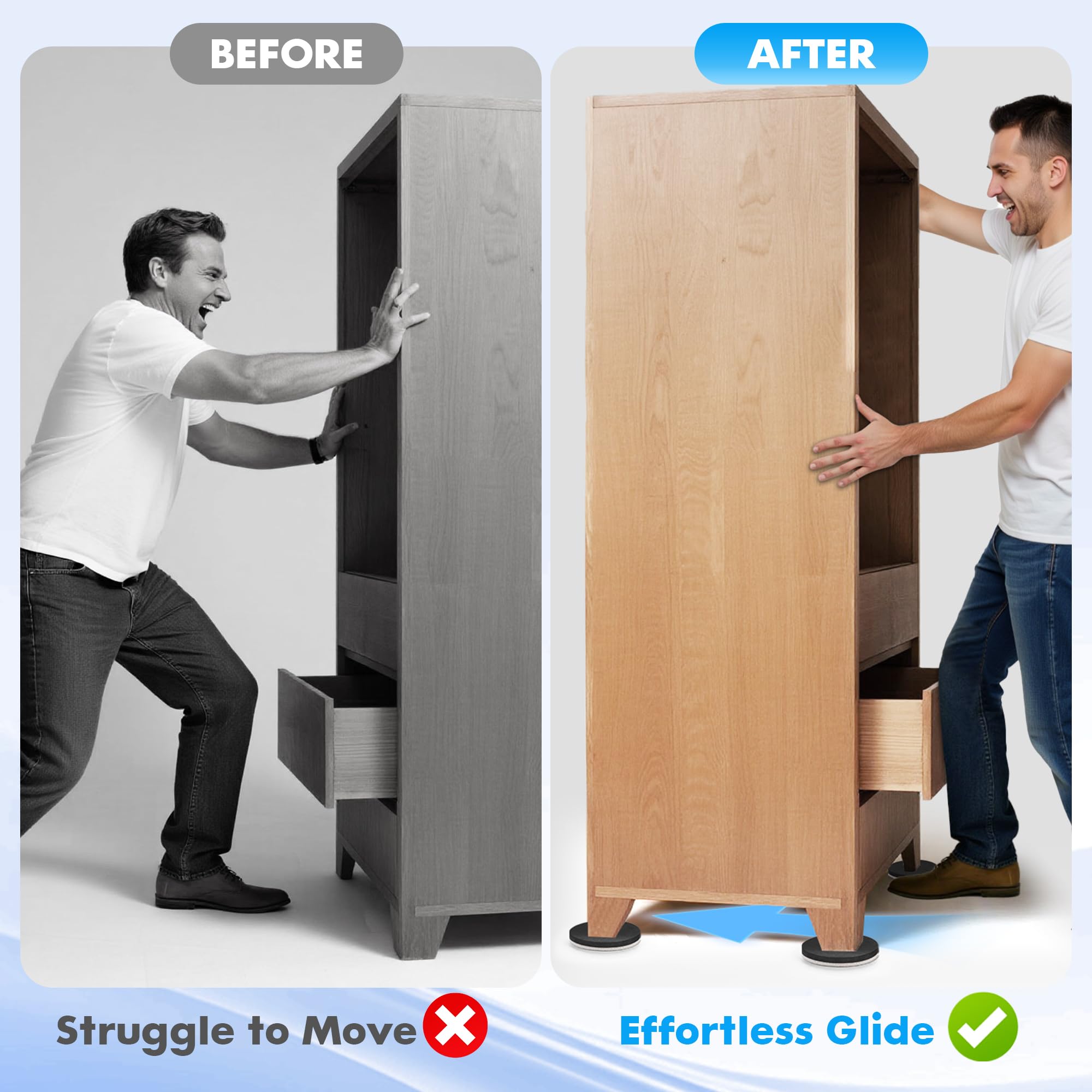 Furniture Sliders for Hardwood Floors (16 Count)