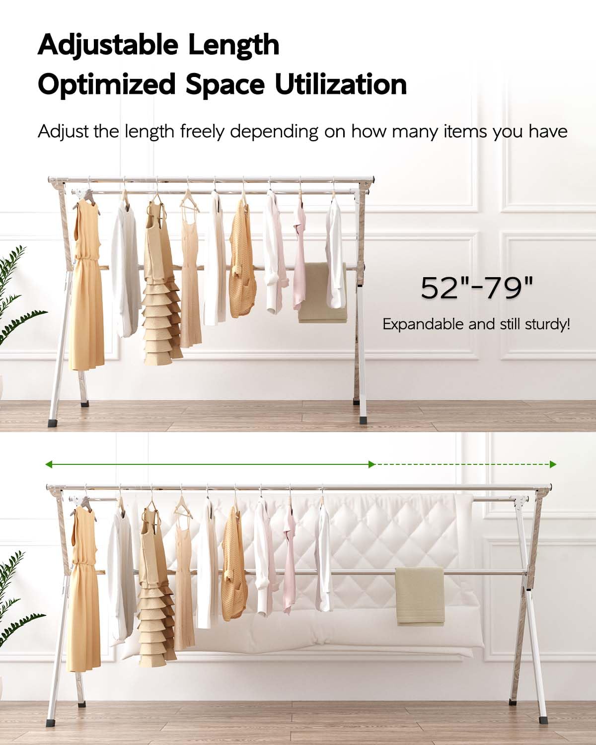 Clothes Drying Rack 79" Folding Indoor Outdoor