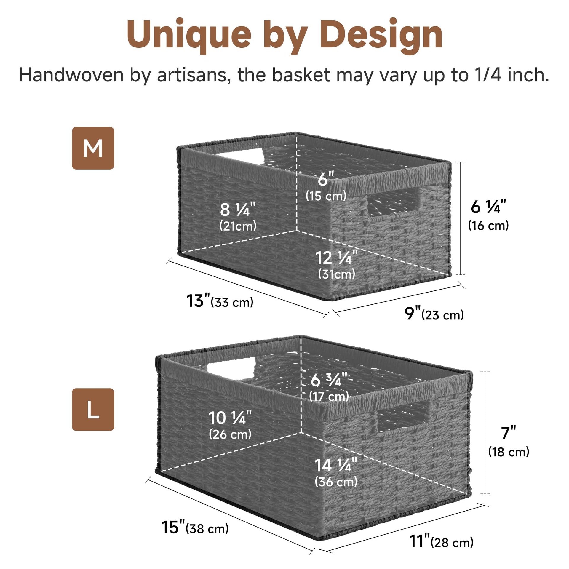 Wicker Storage Baskets for Organizing (2 Count)