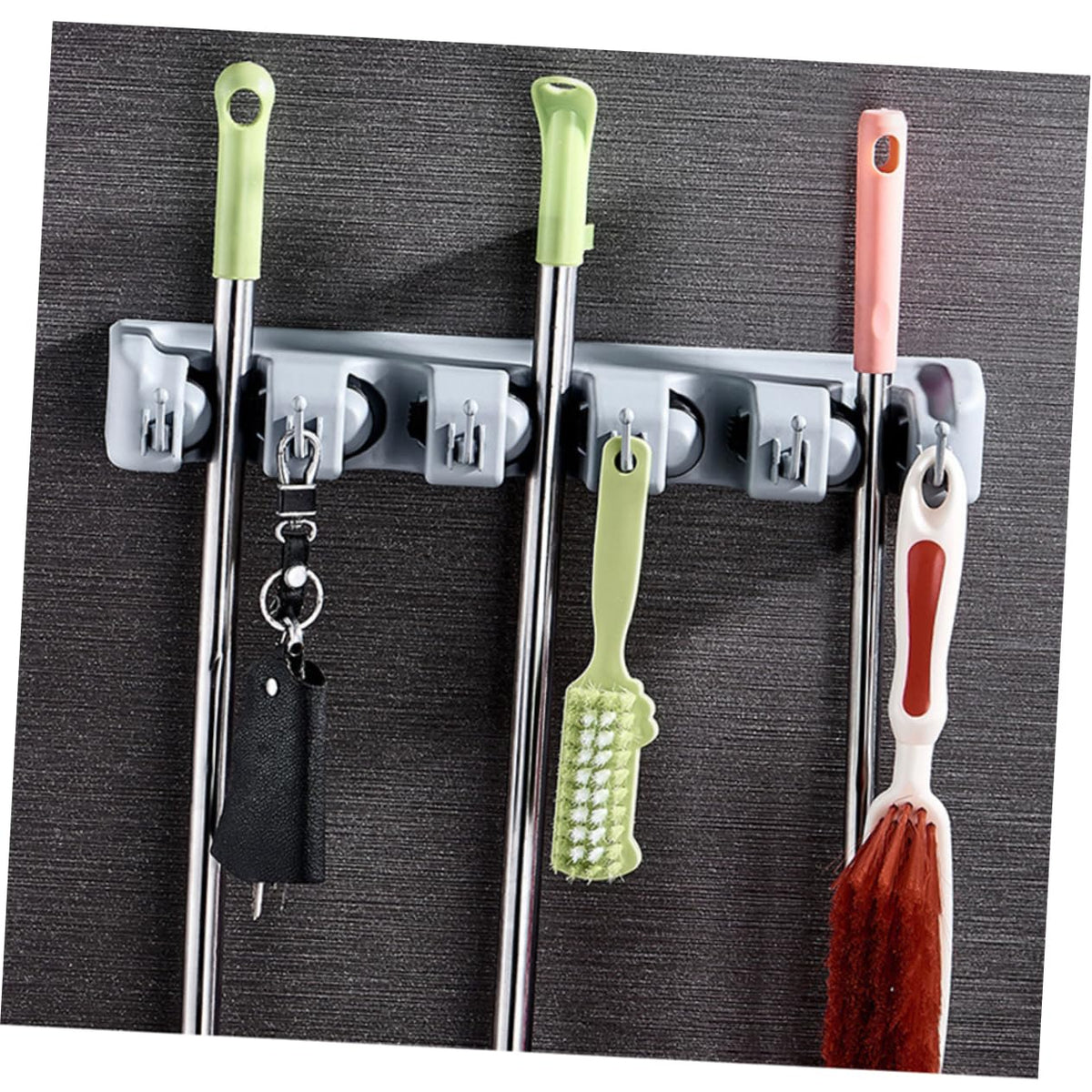 Buckle Mop Holder Wall Mount Broom Hanger Clip Dual