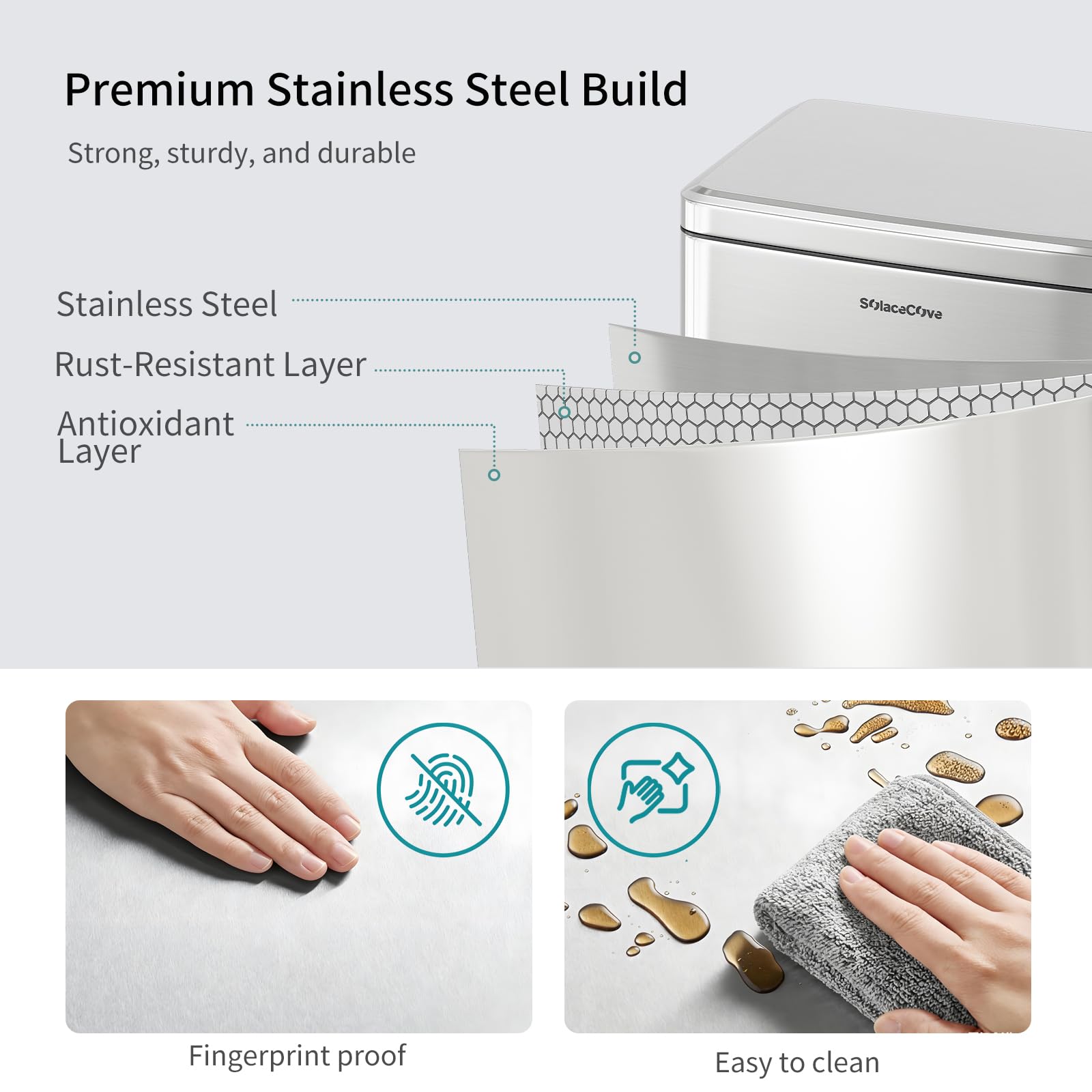 18 Gallon Kitchen Trash Can with Lid
