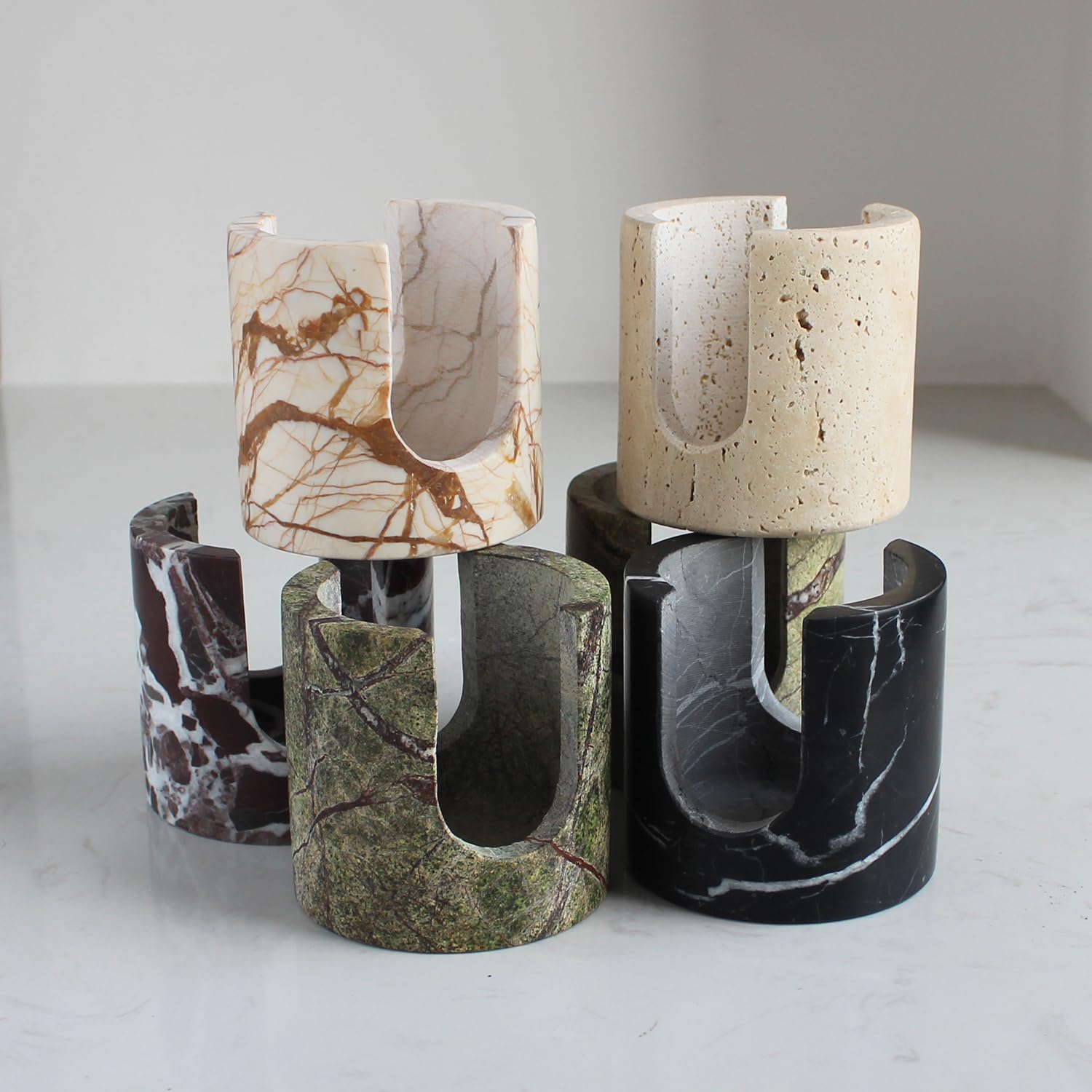 Natural Marble Travertine Sponge Holder for Kitchen Counter