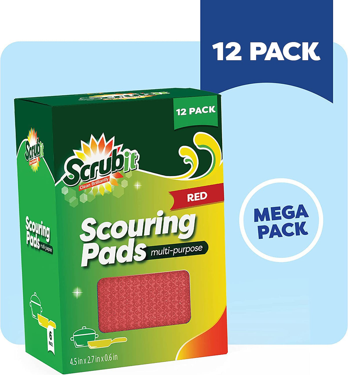Multi Purpose Dish Scrub Sponge (12 Count)