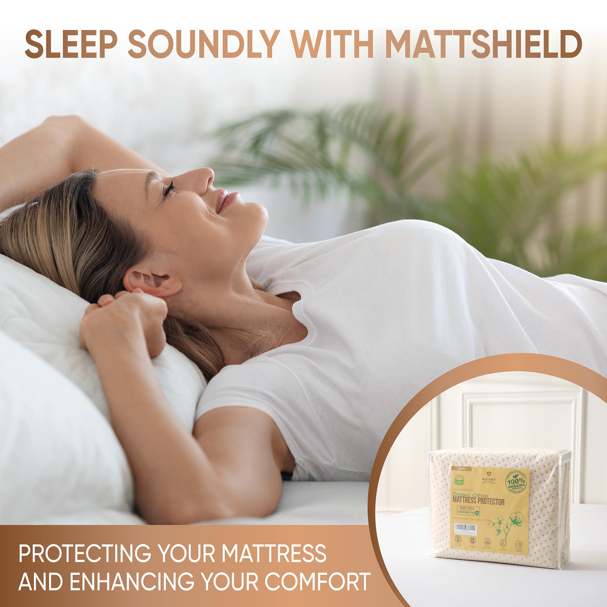 Luxury Waterproof Organic Mattress Protector Twin Size