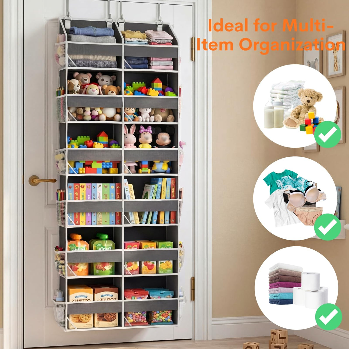 2 Pack Over The Door Organizer 6 Tiers