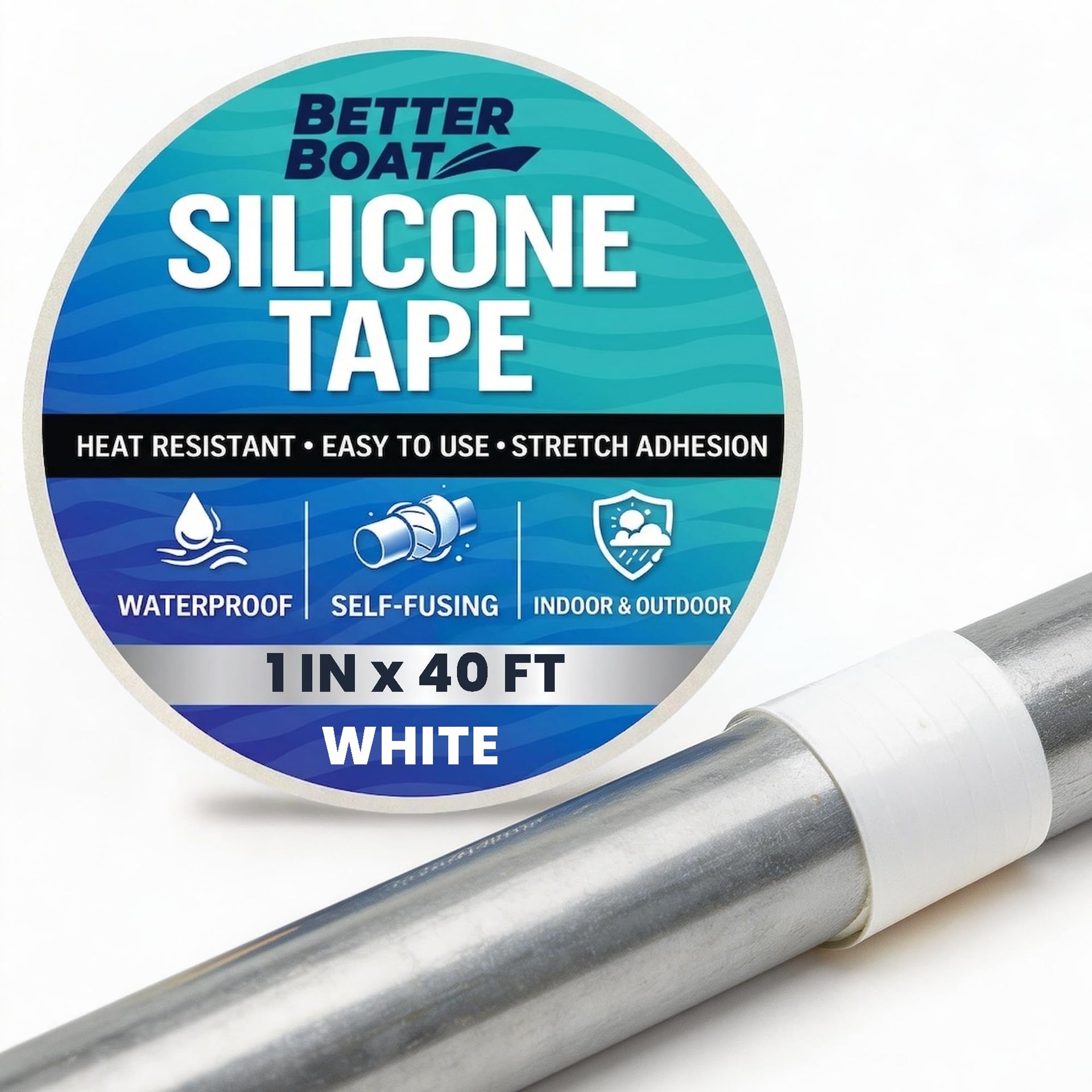 Self Fusing Silicone Tape Waterproof White (40 Foot)