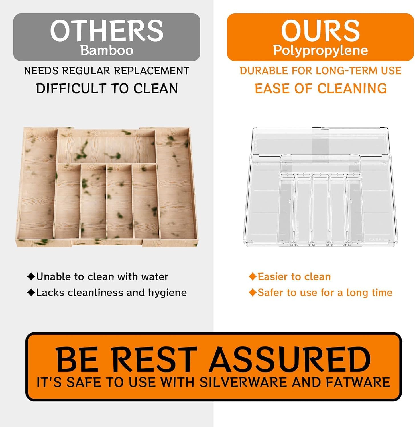 BPA Free Expandable Utensil Drawer Organizer