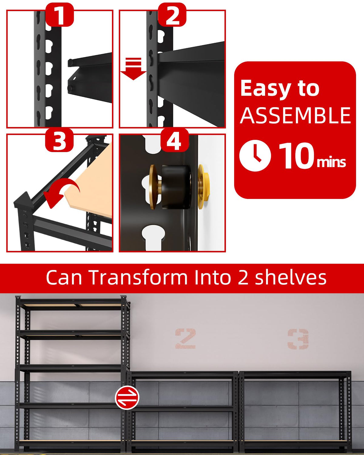 5 Tier Garage Storage Shelves (3 Count)