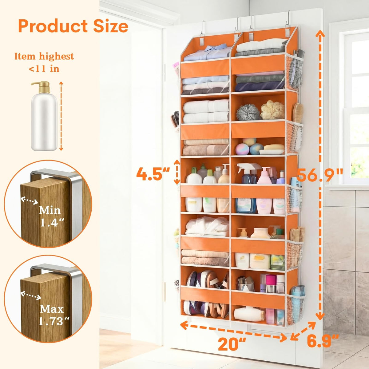 Over The Door Organizer 5 Tiers
