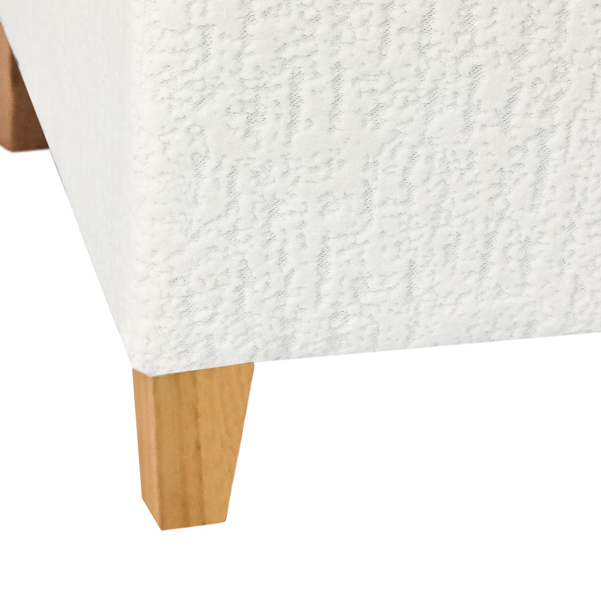 18 Inch High Faux Fur White Cube Ottoman Storage