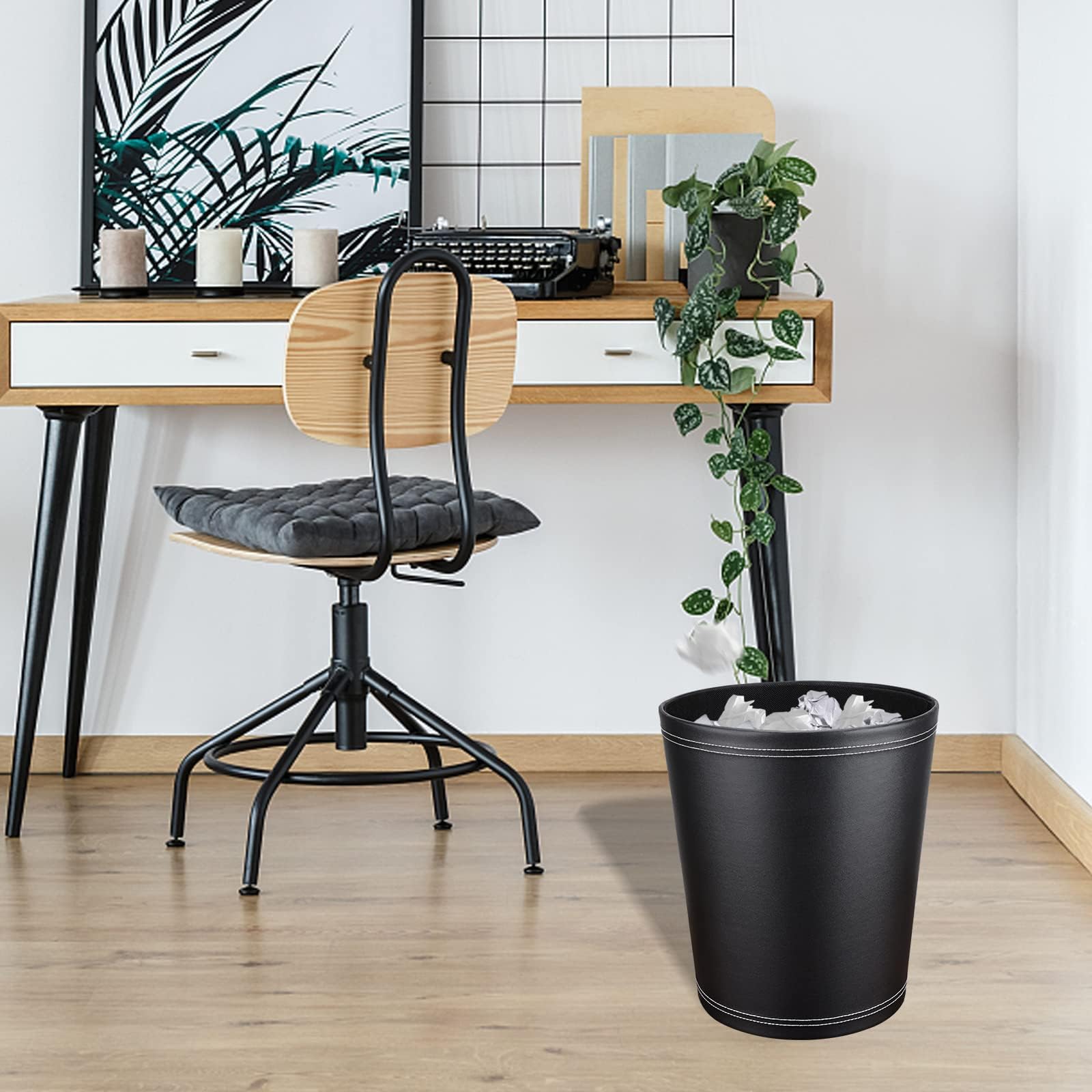 Pu Leather Trash Can