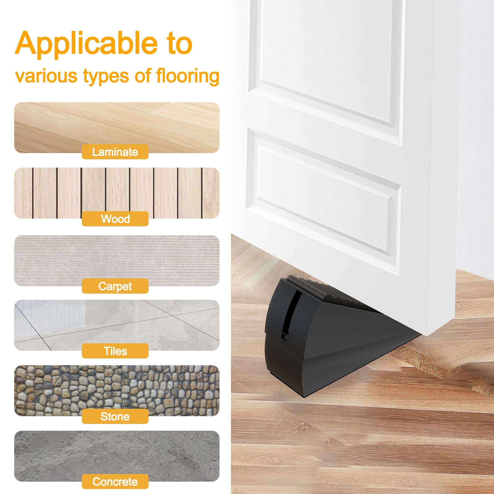4 Pack Adjustable Spring Door Stoppers Heavy Duty (4 Count)
