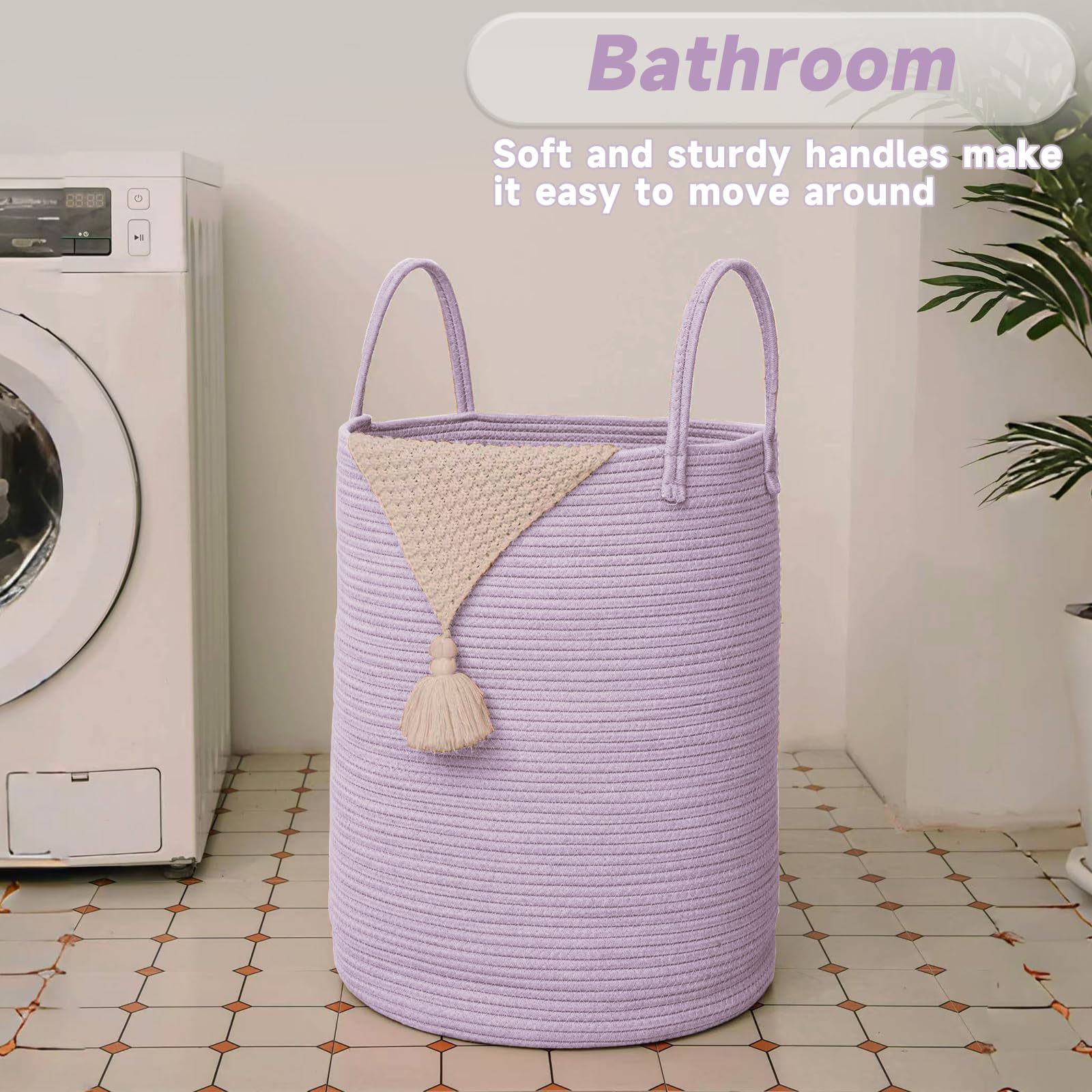 80L Cotton Rope Laundry Basket Hamper