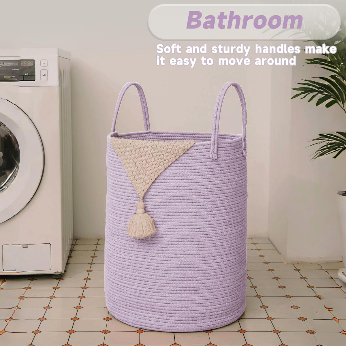 100L Cotton Rope Laundry Basket Hamper