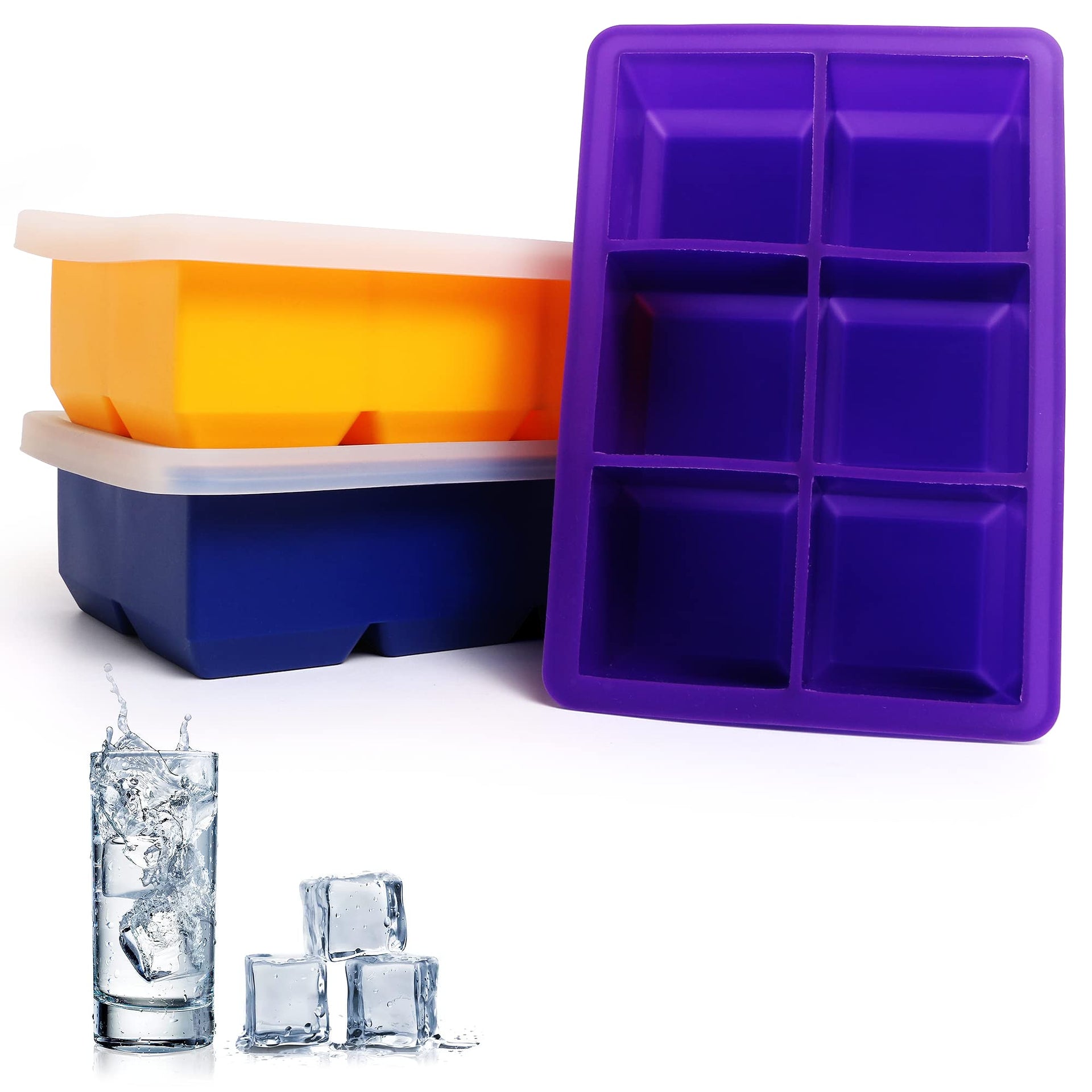 Silicone Ice Cube Trays 3 Pack (3 Count)