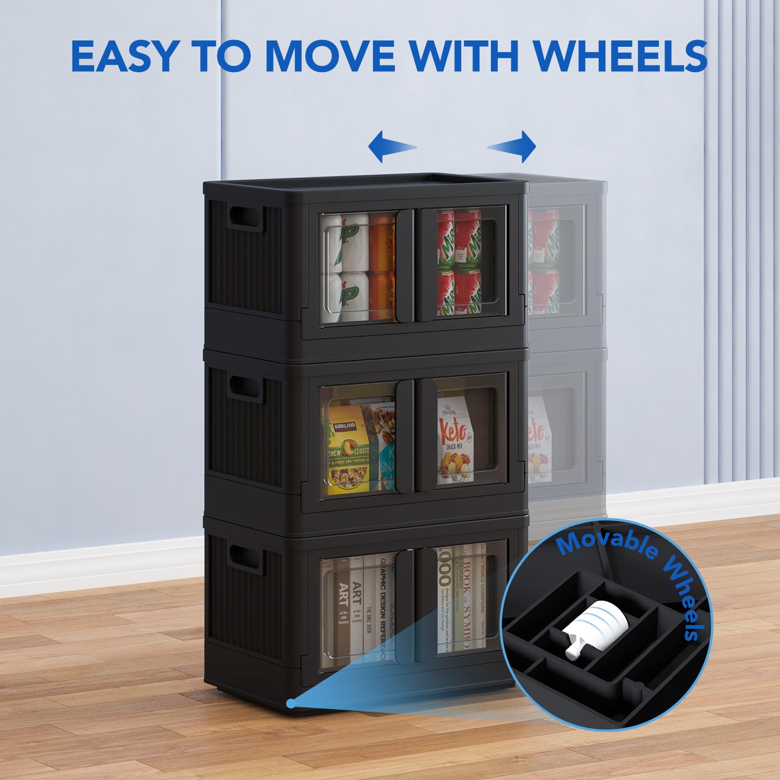 110 QT Stackable Plastic Storage Bins With Lids (3 Count)