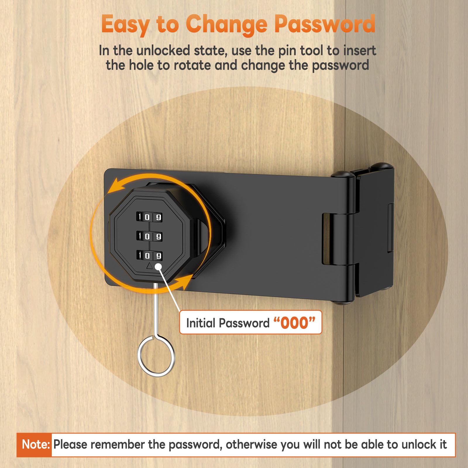 90 Degree 3 Digit Combination Cabinet Lock