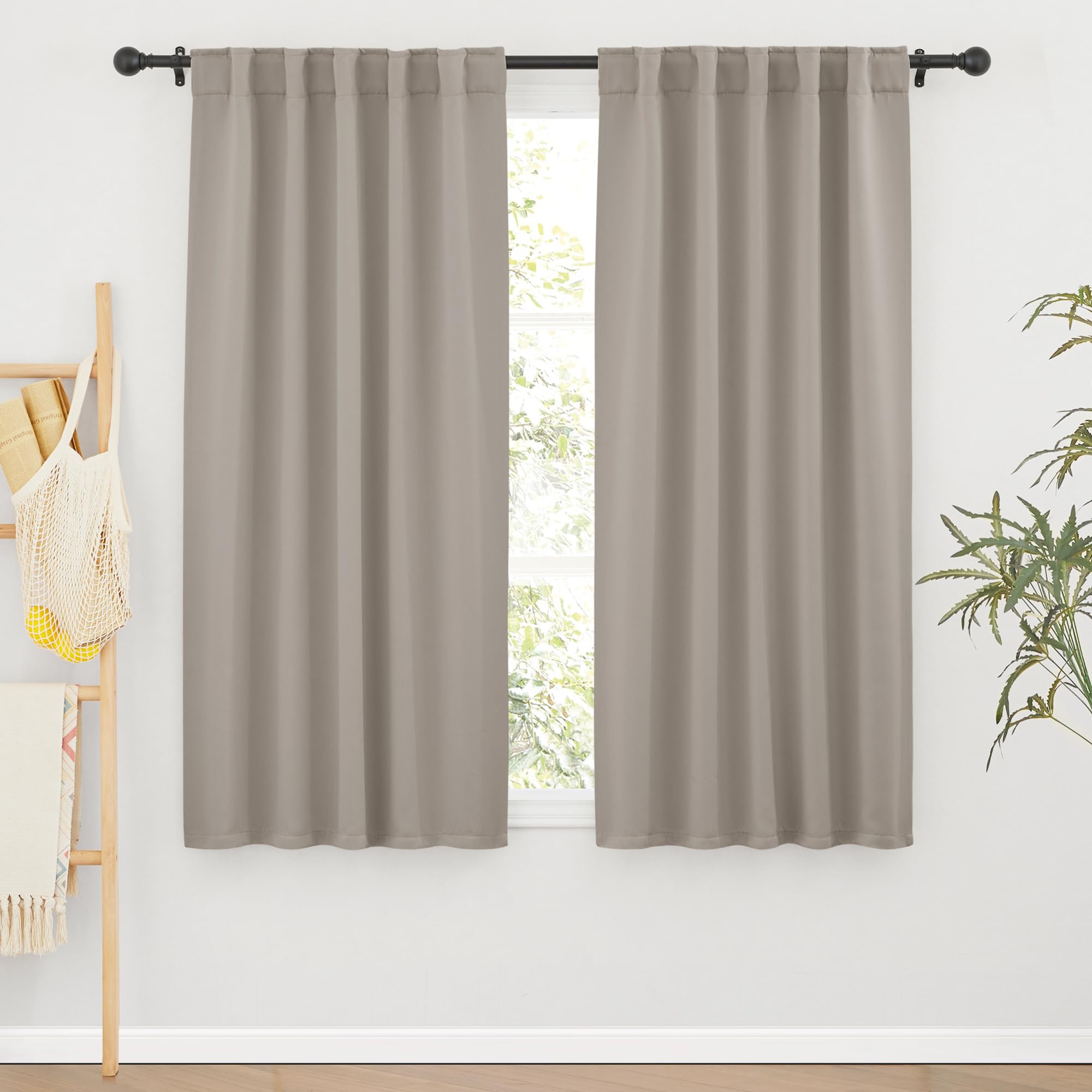 Blackout Curtains 63 inches Long for Bedroom (2 Count)