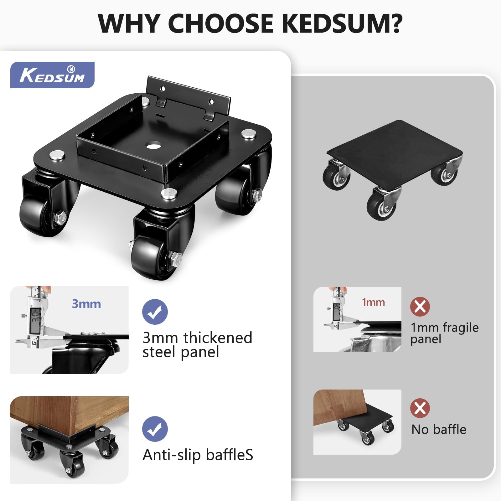 Upgraded Furniture Dolly with 4 Wheels (4 Count)