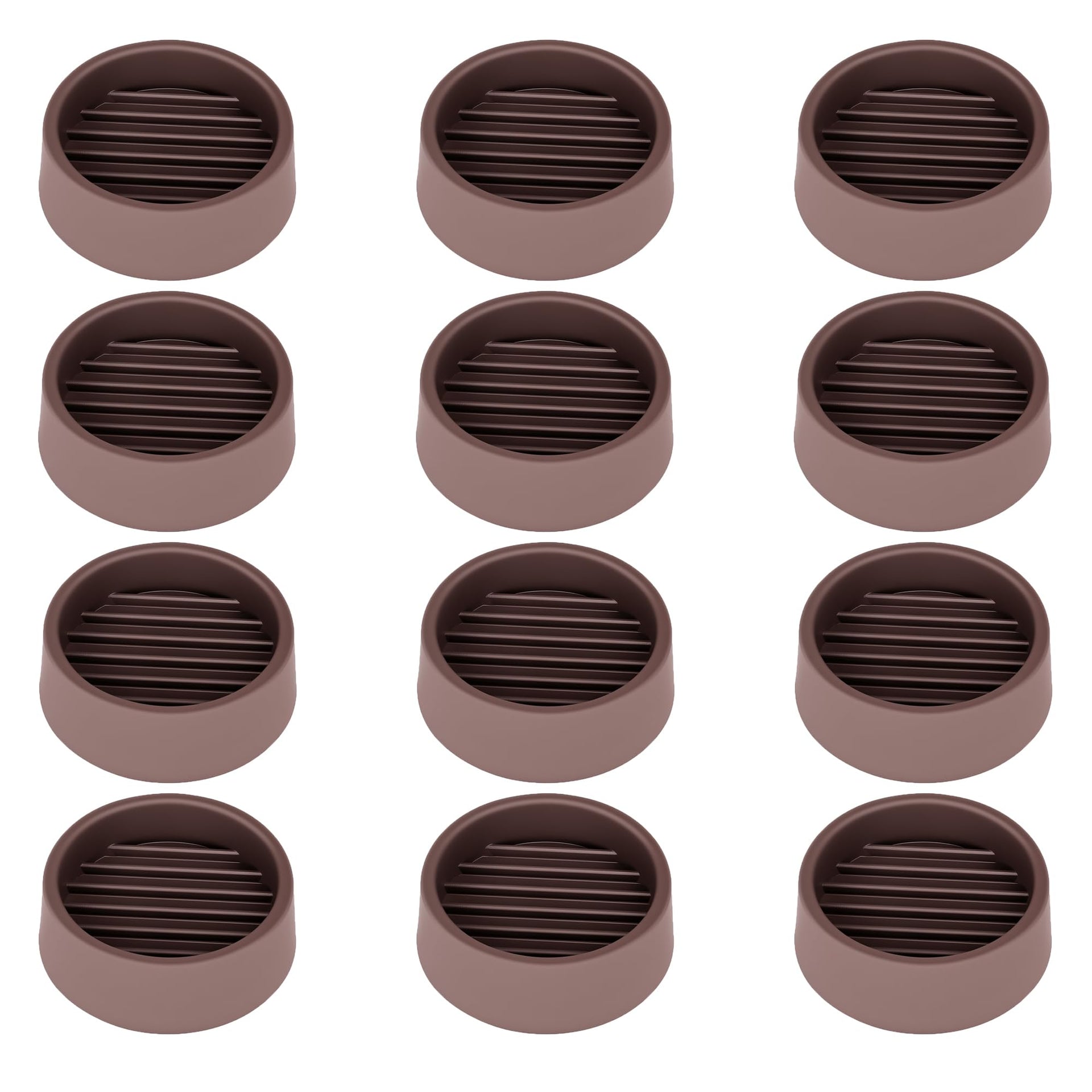 1.5X1.5 Round Rubber Caster Cups (12 Count)