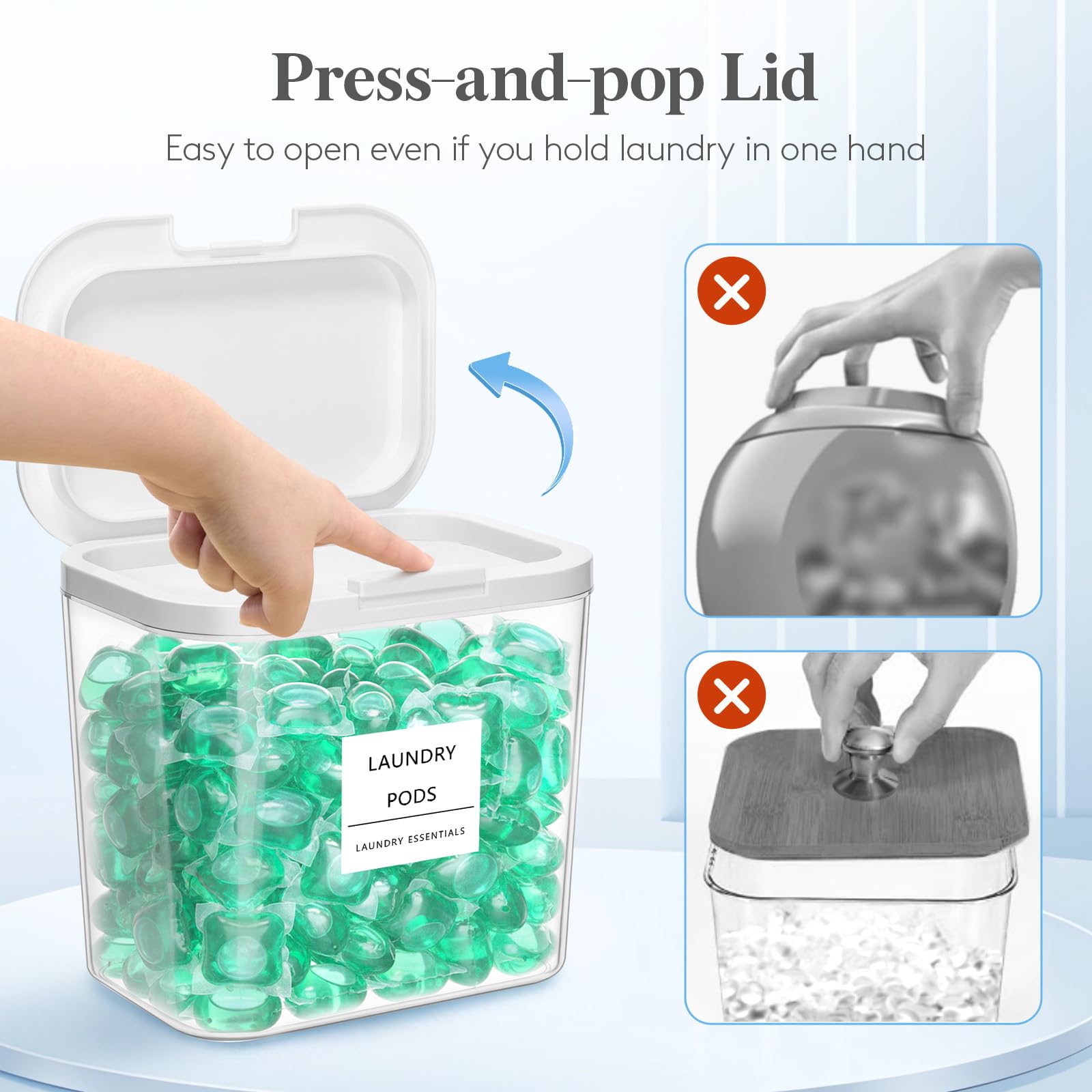 Laundry Pods Container with Pop (3 Count)