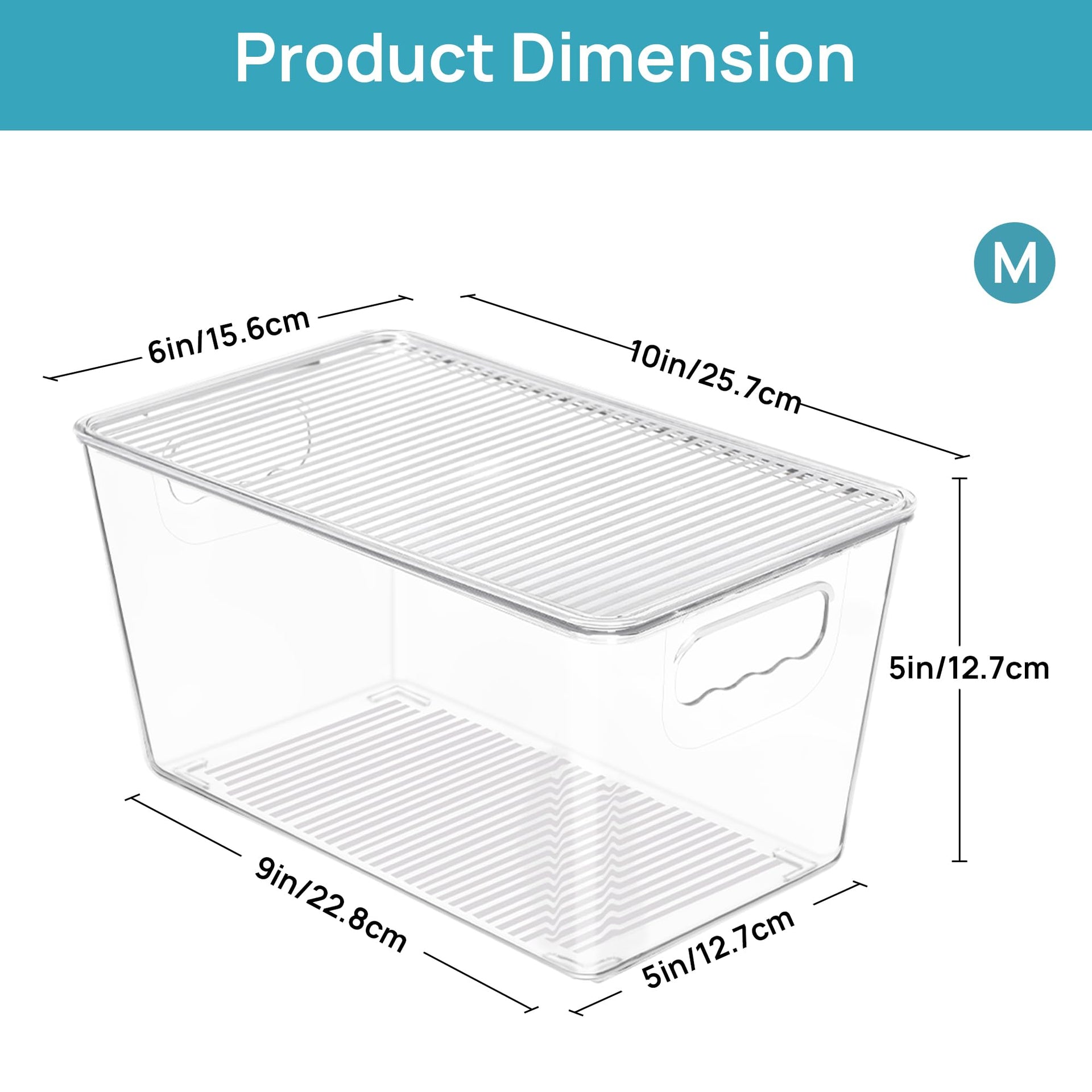1 Pack Clear Stackable Storage Bins with Lids and Handles